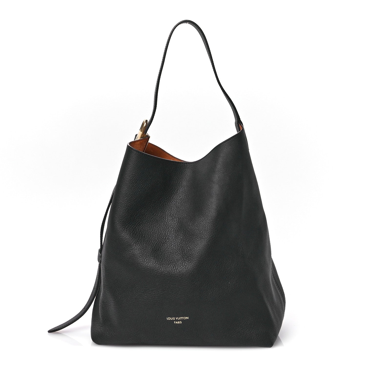 Louis Vuitton Grained Calfskin Low Key Hobo MM Black 1 of 9
