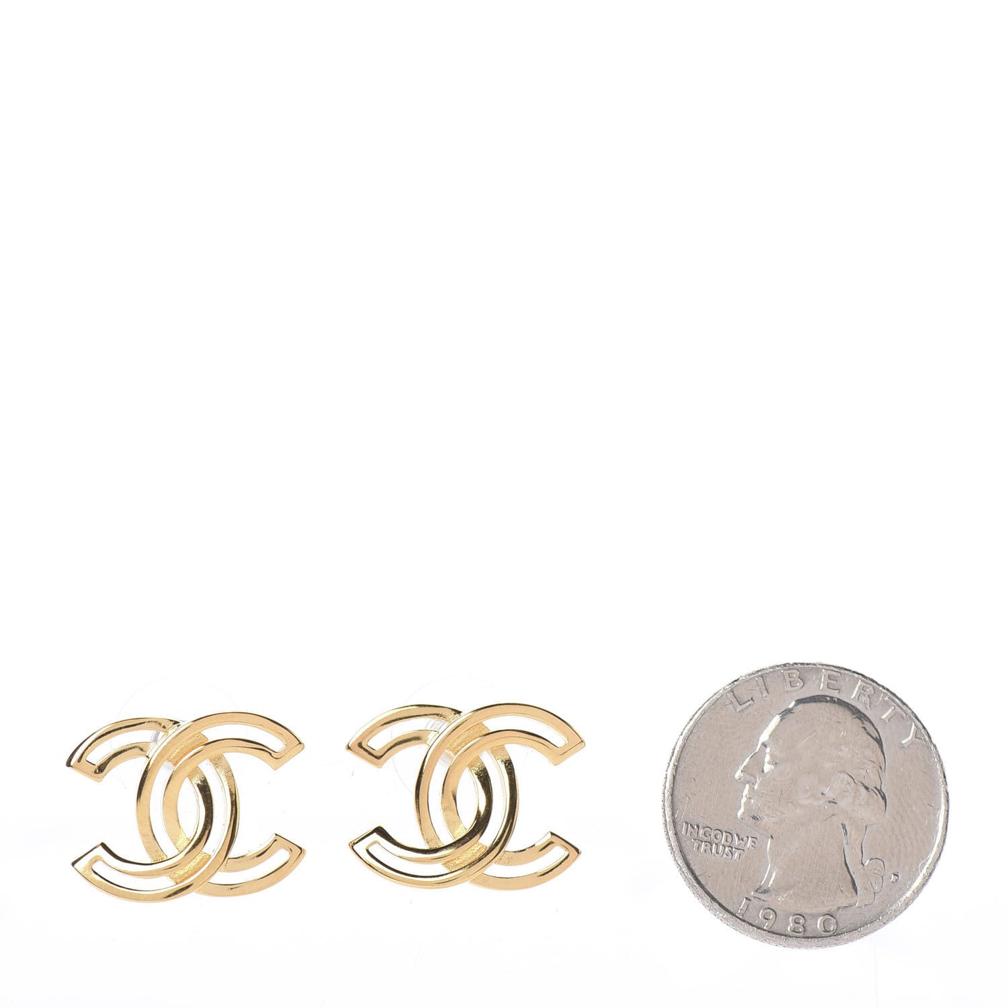 Metal Obazine CC Earrings Gold