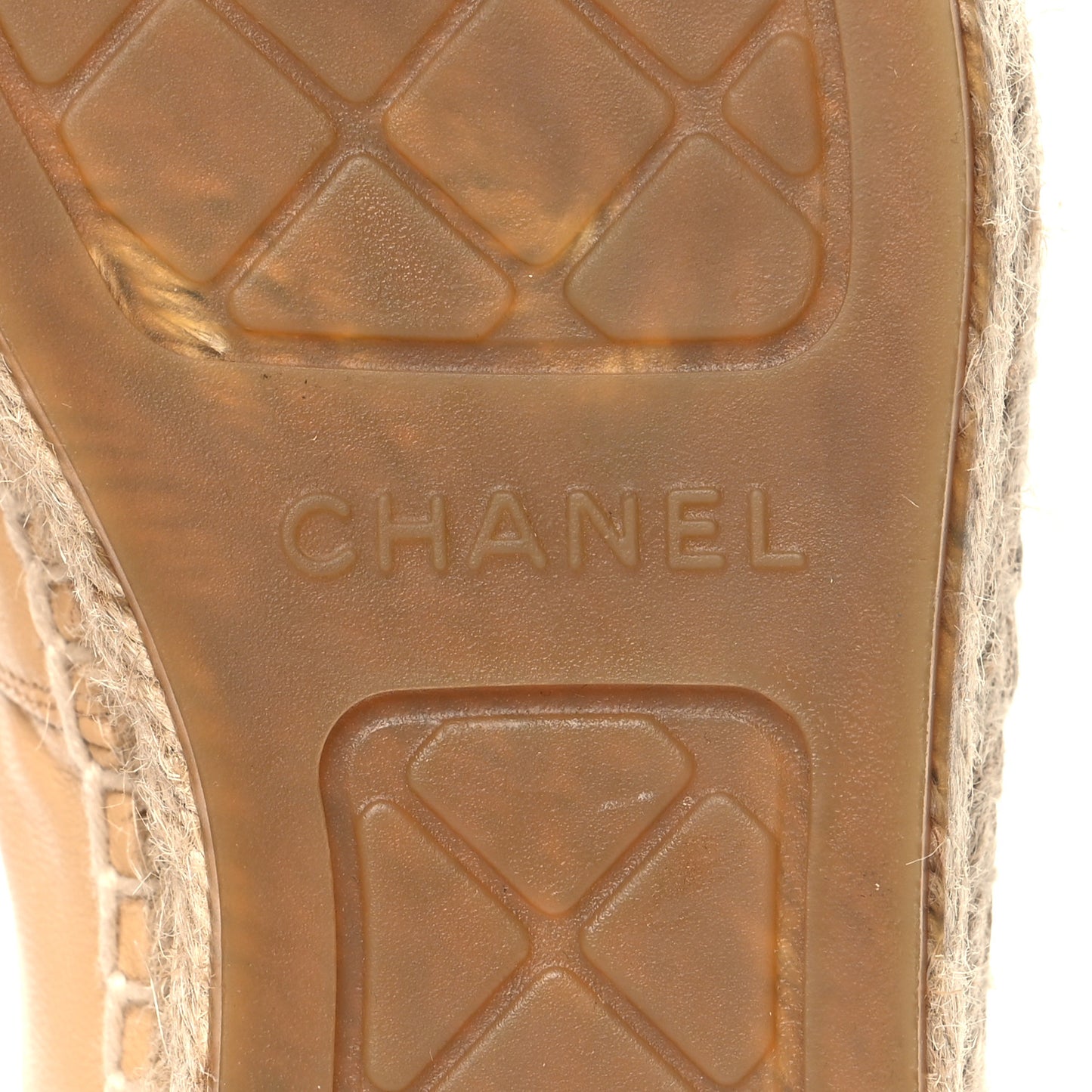 Lambskin CC Espadrilles 37 Beige Black