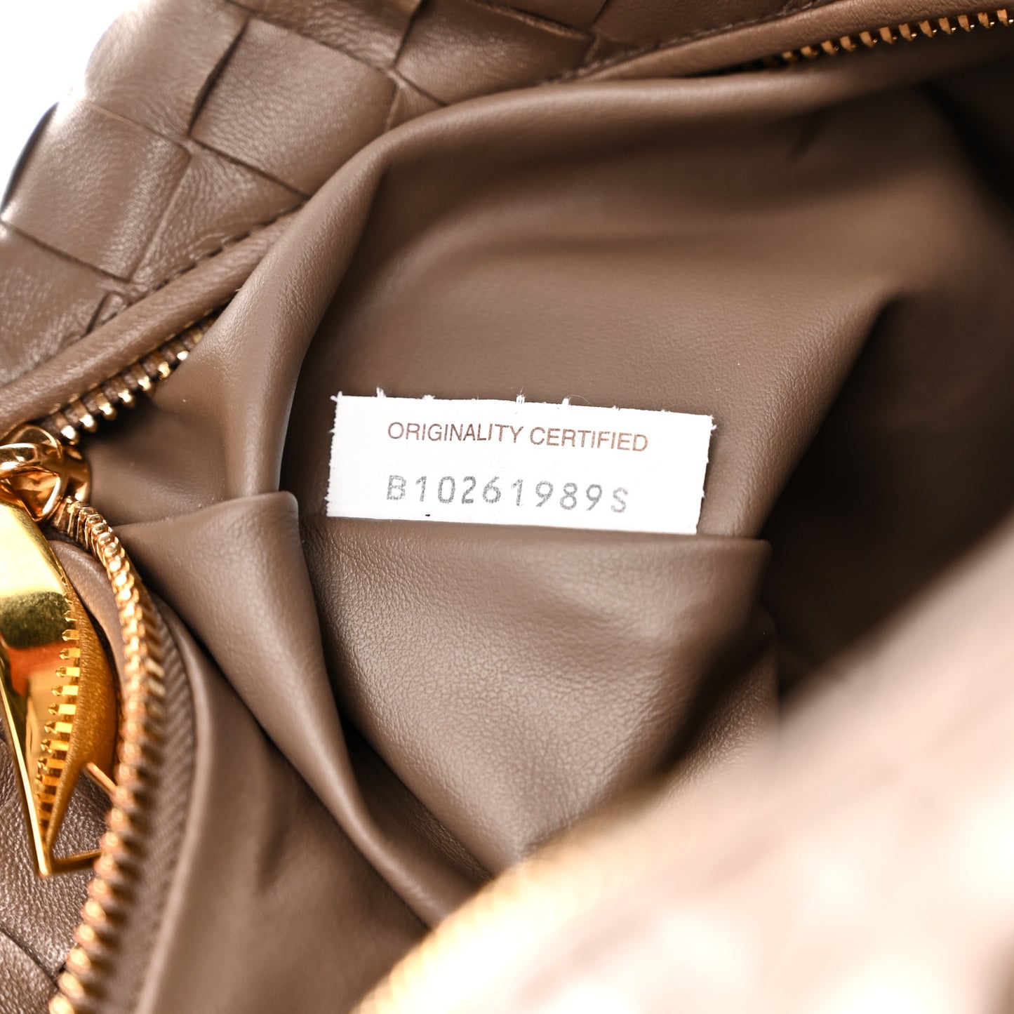 Nappa Intrecciato Teen Jodie Hobo Dark Taupe
