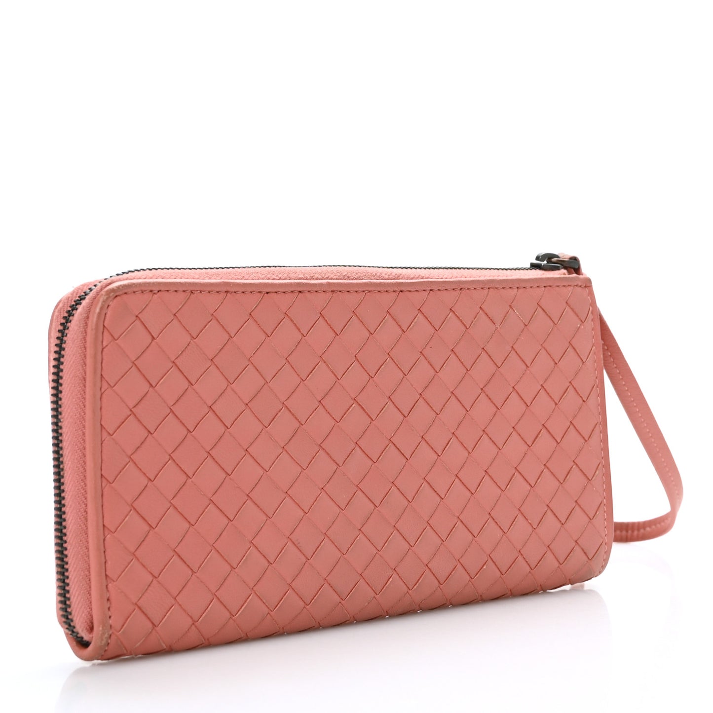 Nappa Intrecciato Half Zip Around Wallet Pompei
