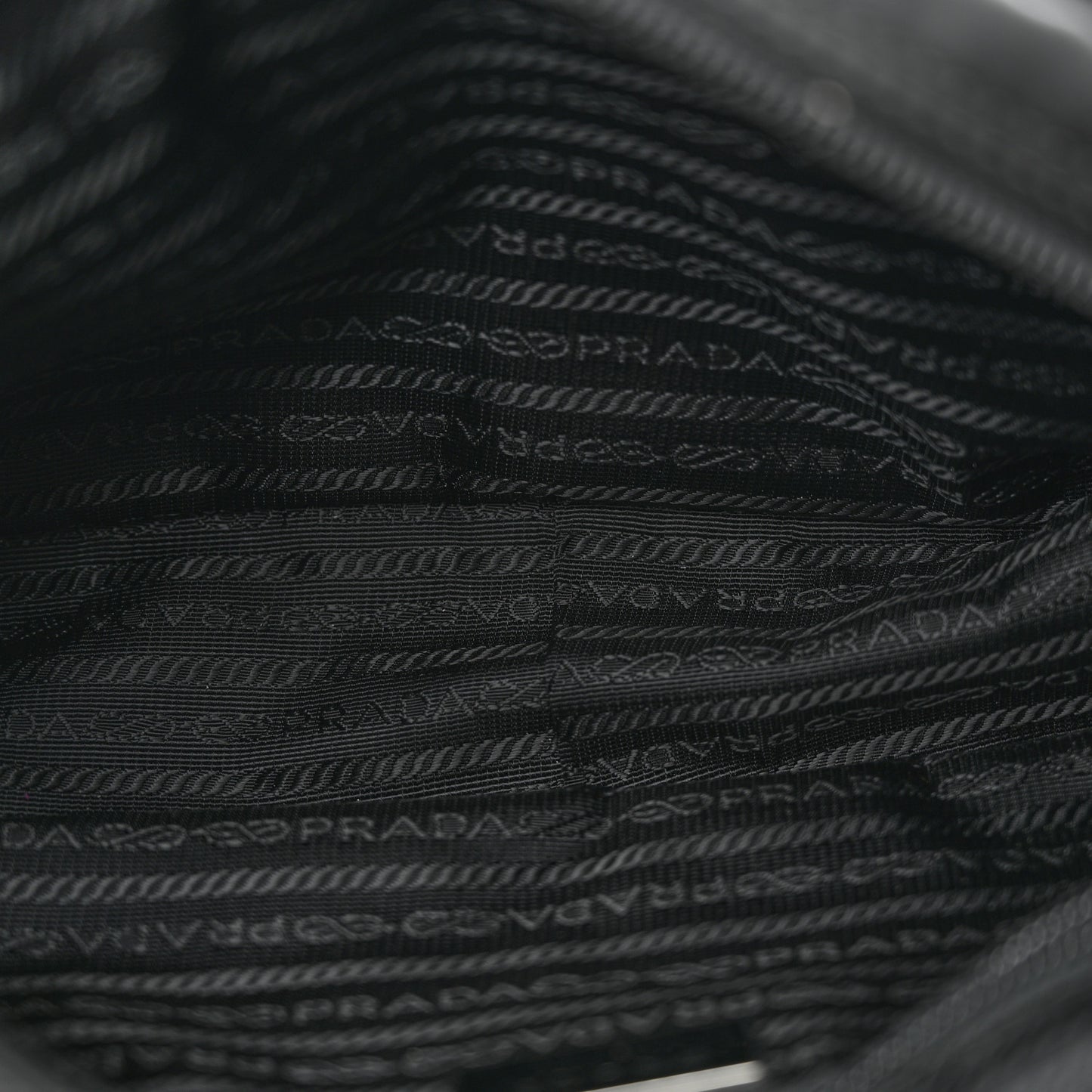 Re-Nylon Vela Saffiano Pocket Double Zip Shoulder Bag Black