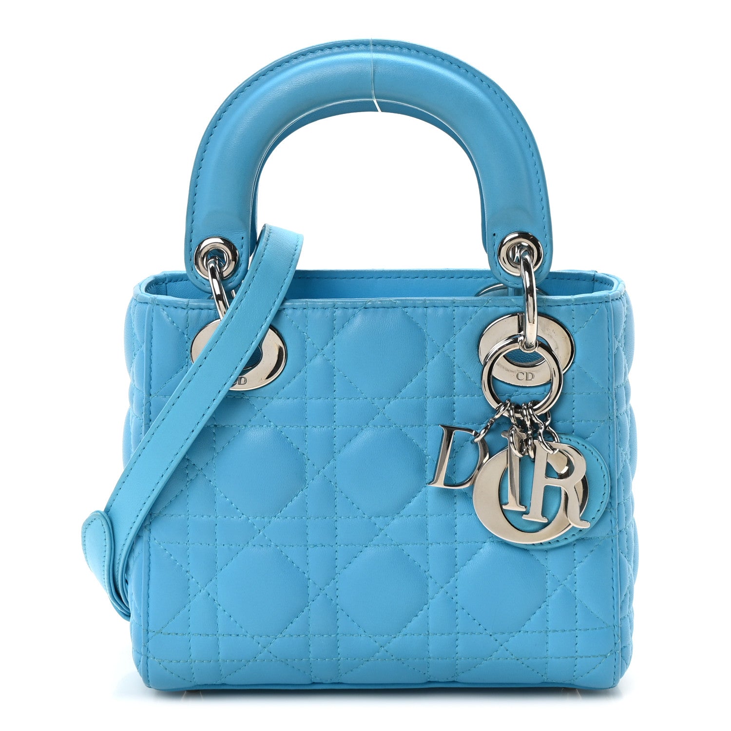 Christian Dior Lambskin Cannage Mini Lady Dior Blue 1726957
