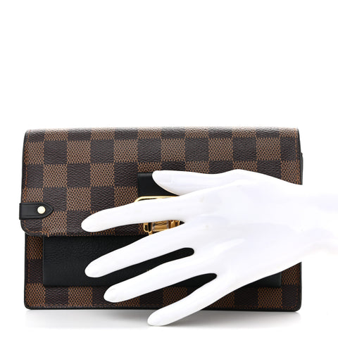 Damier Ebene Vavin Chain Wallet Black