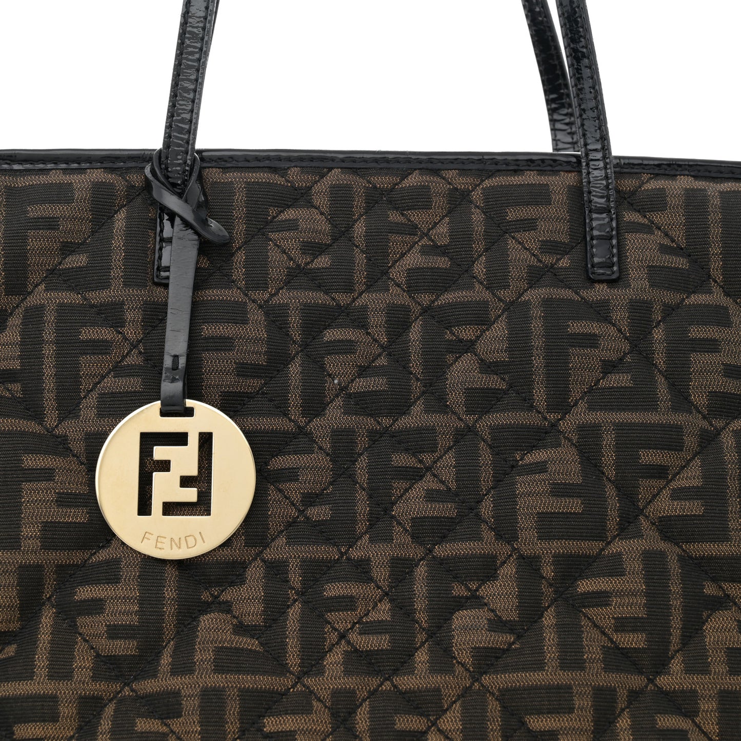 Zucca Quilted Medium Roll Tote Tobacco Black