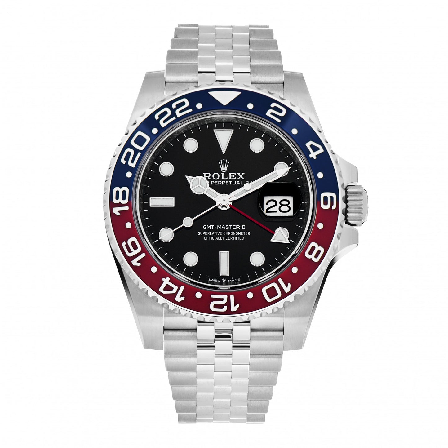 Stainless Steel 40mm Oyster Perpetual Date GMT Master Ⅱ Pepsi Watch 126710BLRO