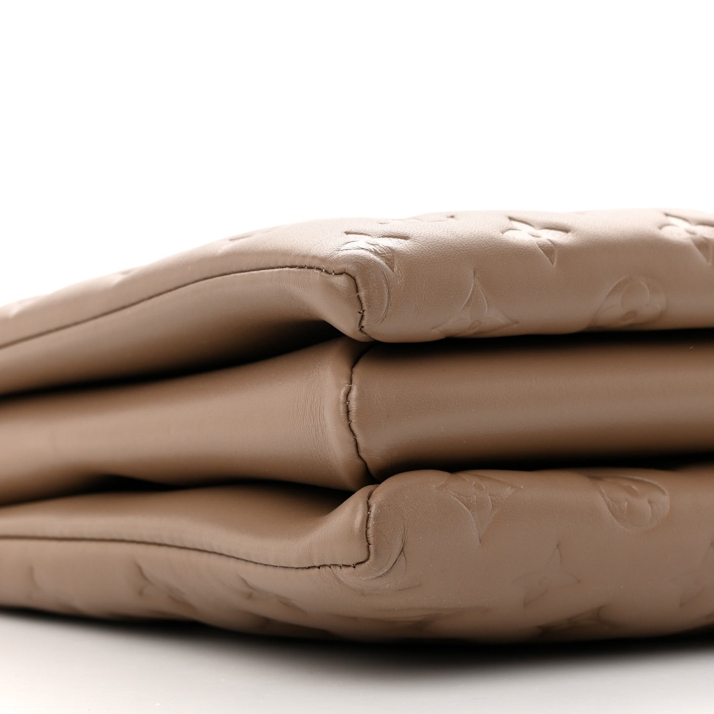 Lambskin Embossed Monogram Coussin MM Taupe