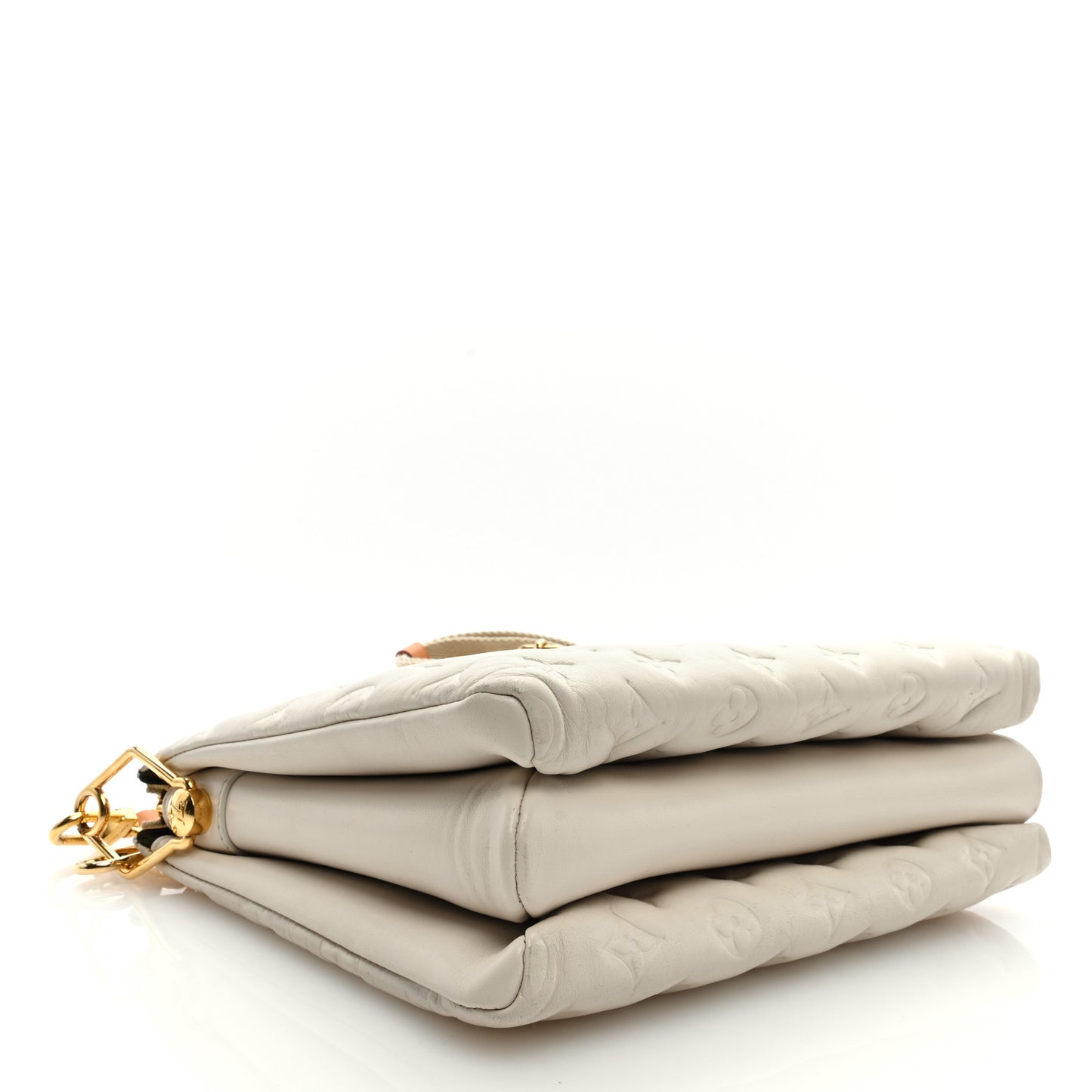 Lambskin Embossed Monogram Coussin PM Beige Cream