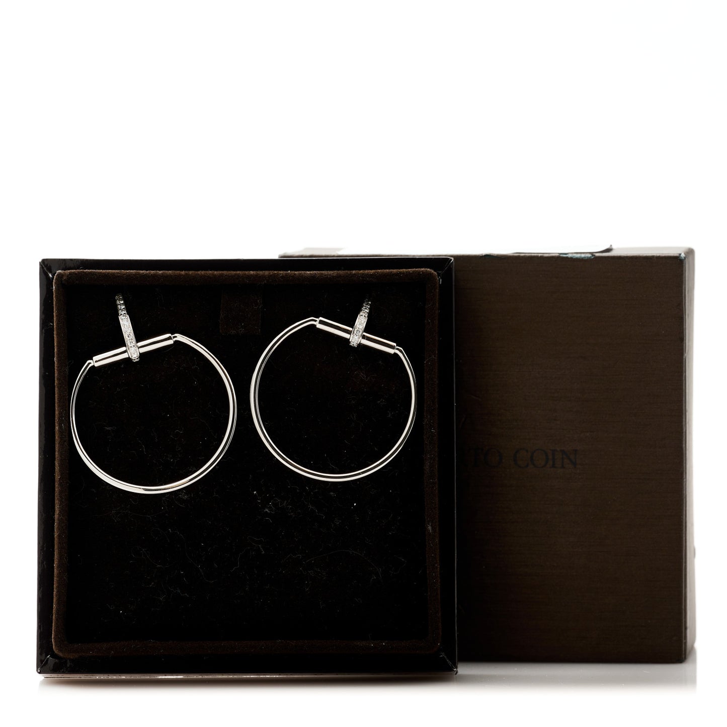 18K White Gold Diamond Classica Parisienne Round Drop Earrings