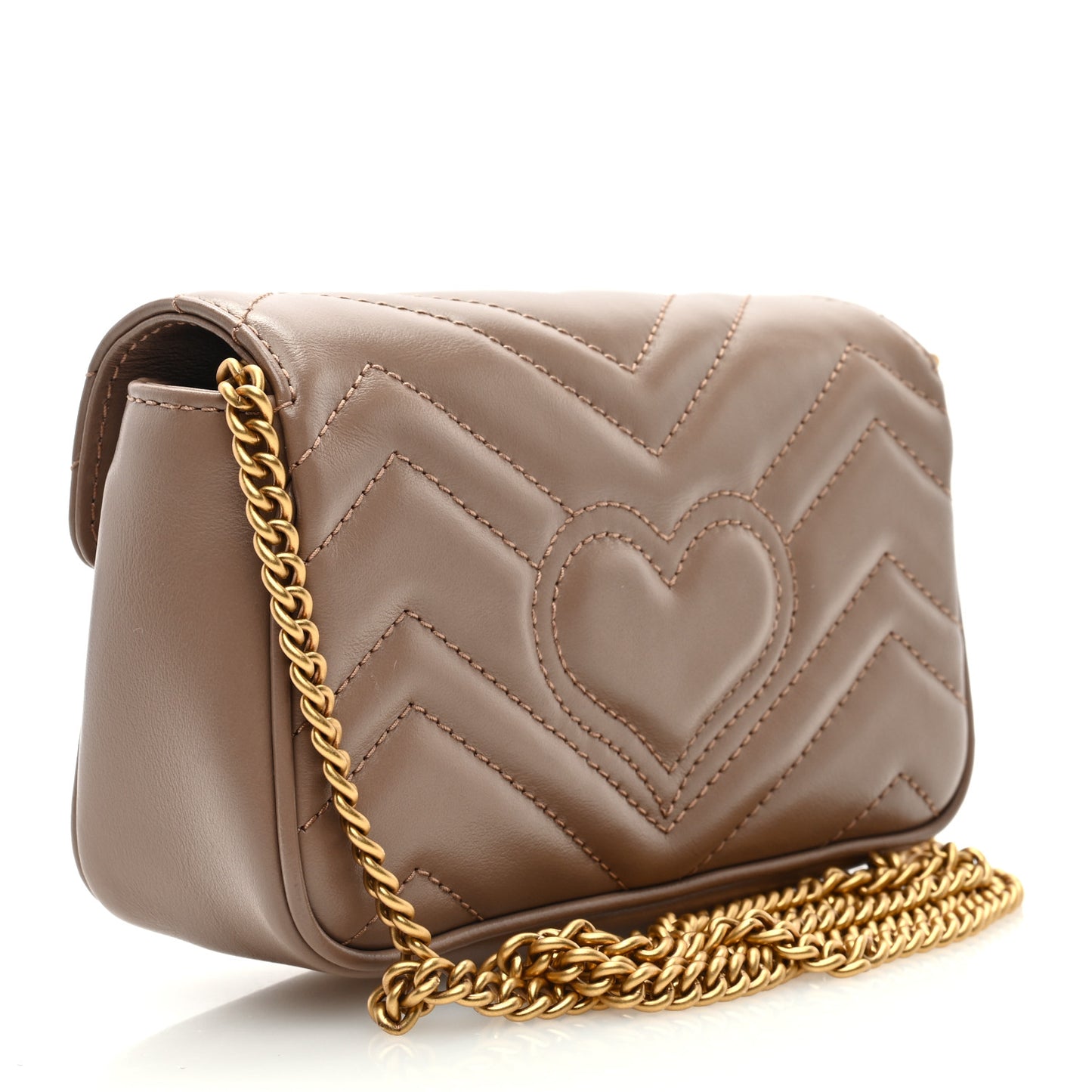 Calfskin Matelasse Super Mini GG Marmont Shoulder Bag Porcelain Rose