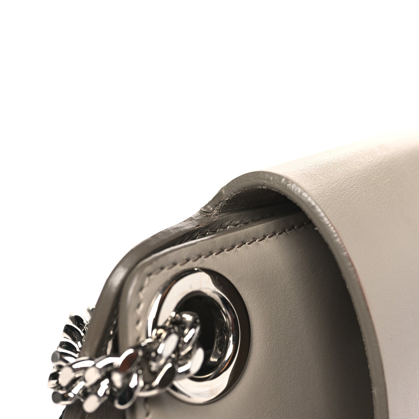 Shiny Calfskin Medium Annie Shoulder Bag Motty Grey