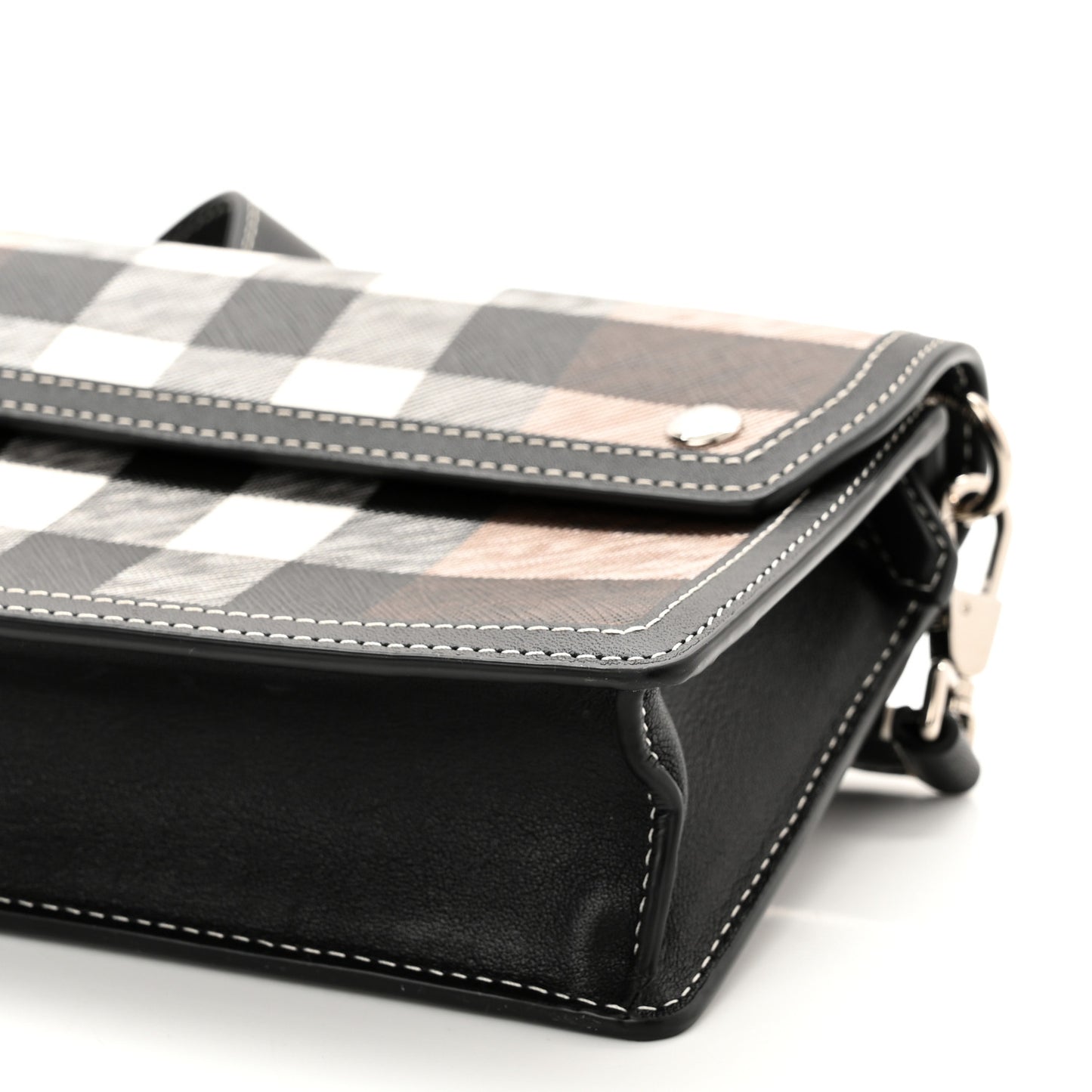 E-Canvas Giant Check Oscar Crossbody Dark Birch