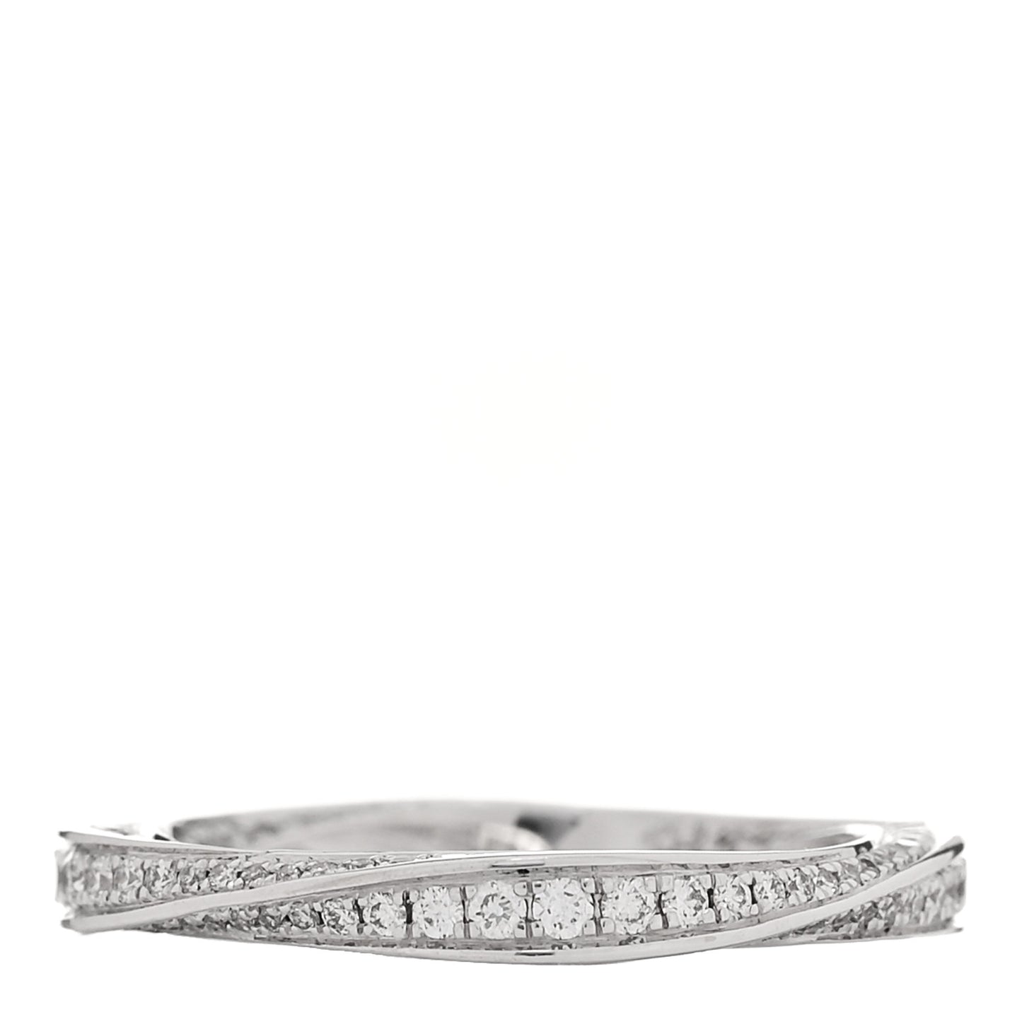 18K White Gold Diamond Spiral Pave Band Ring 46 3.75