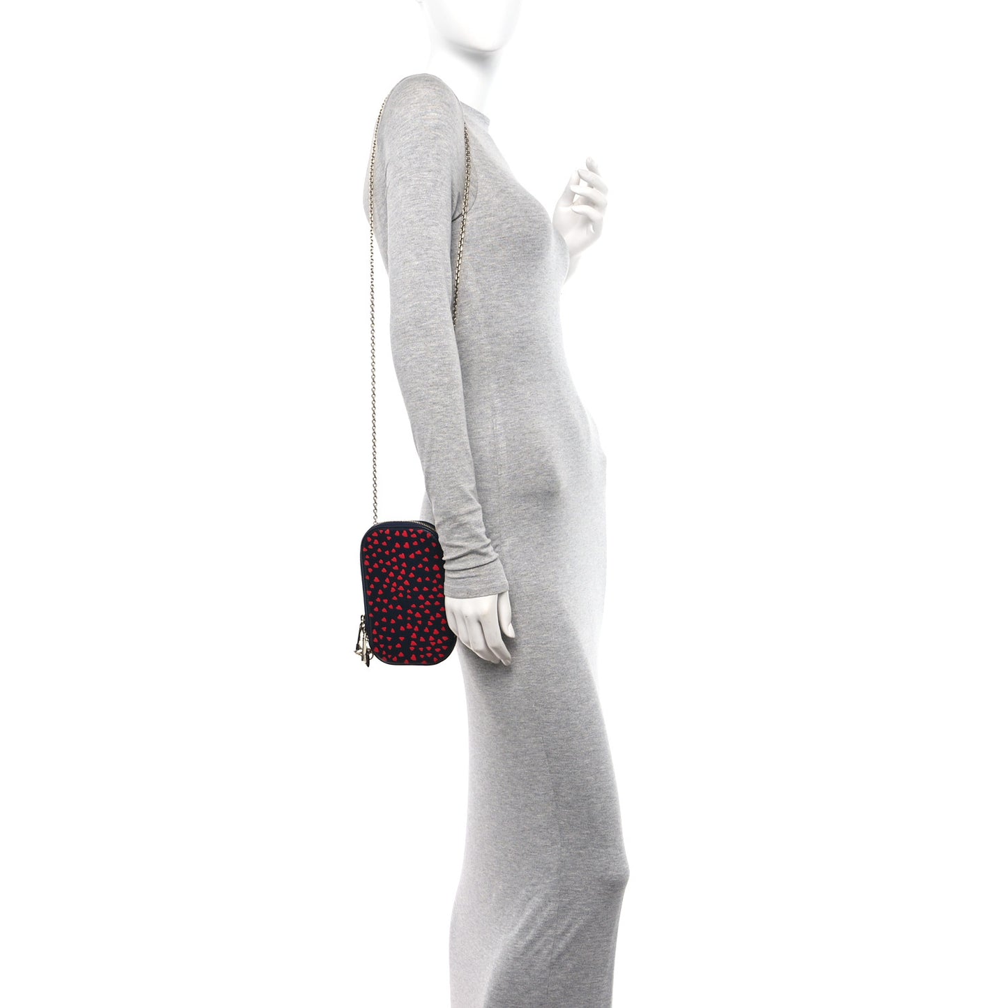 Calfskin I Love Paris Phone Holder Blue Red