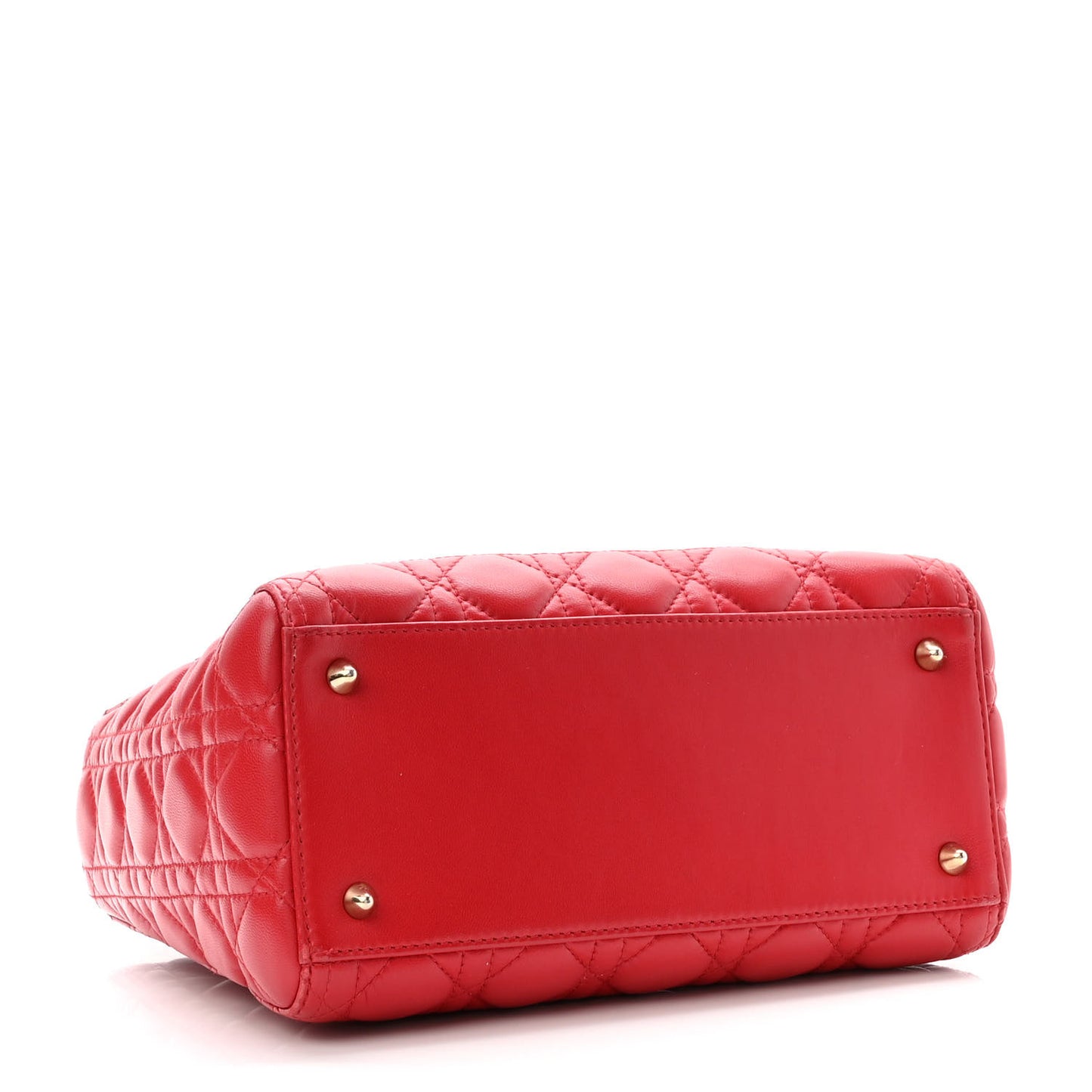 Lambskin Cannage Medium Lady Dior Red