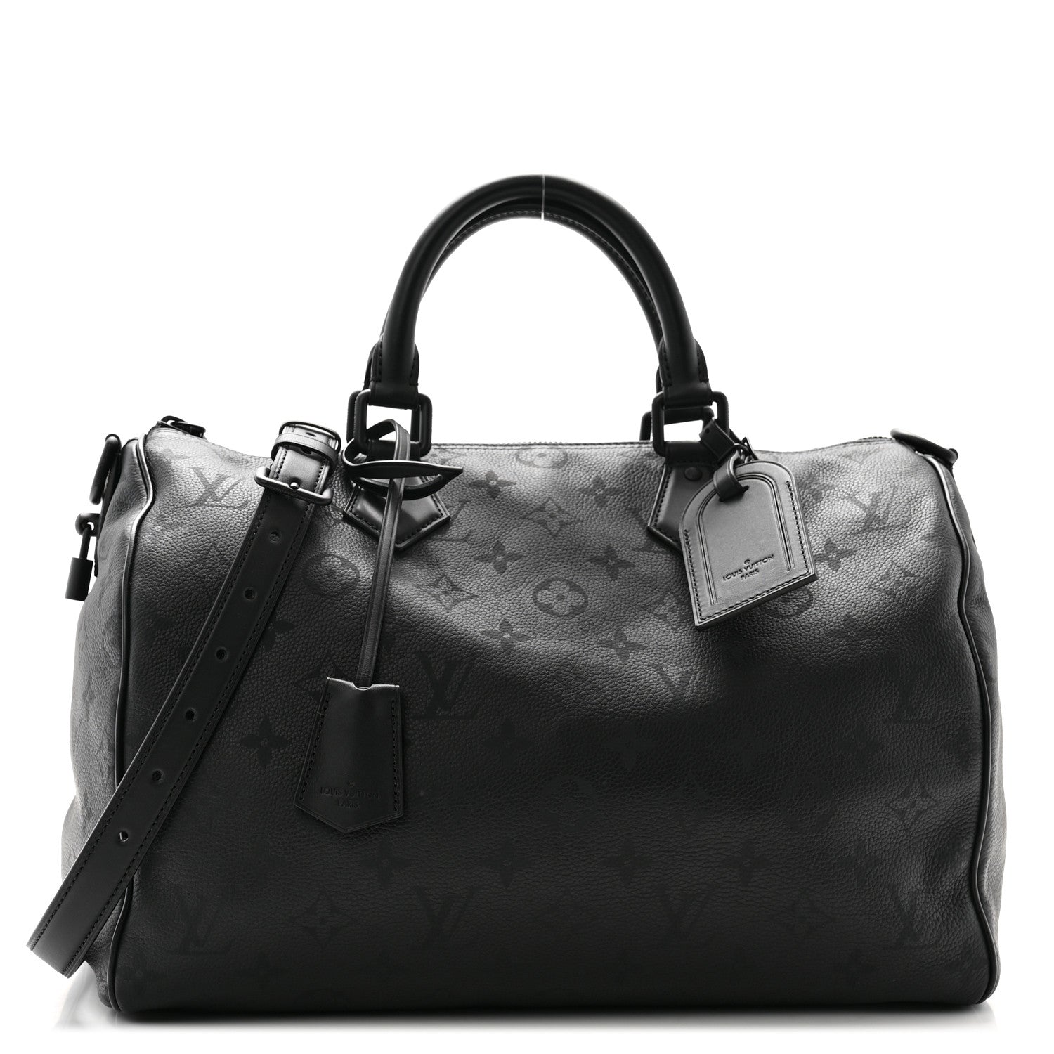 Louis Vuitton Calfskin Monogram Speedy P9 Bandouliere 40 Ultra Black 1 of 10