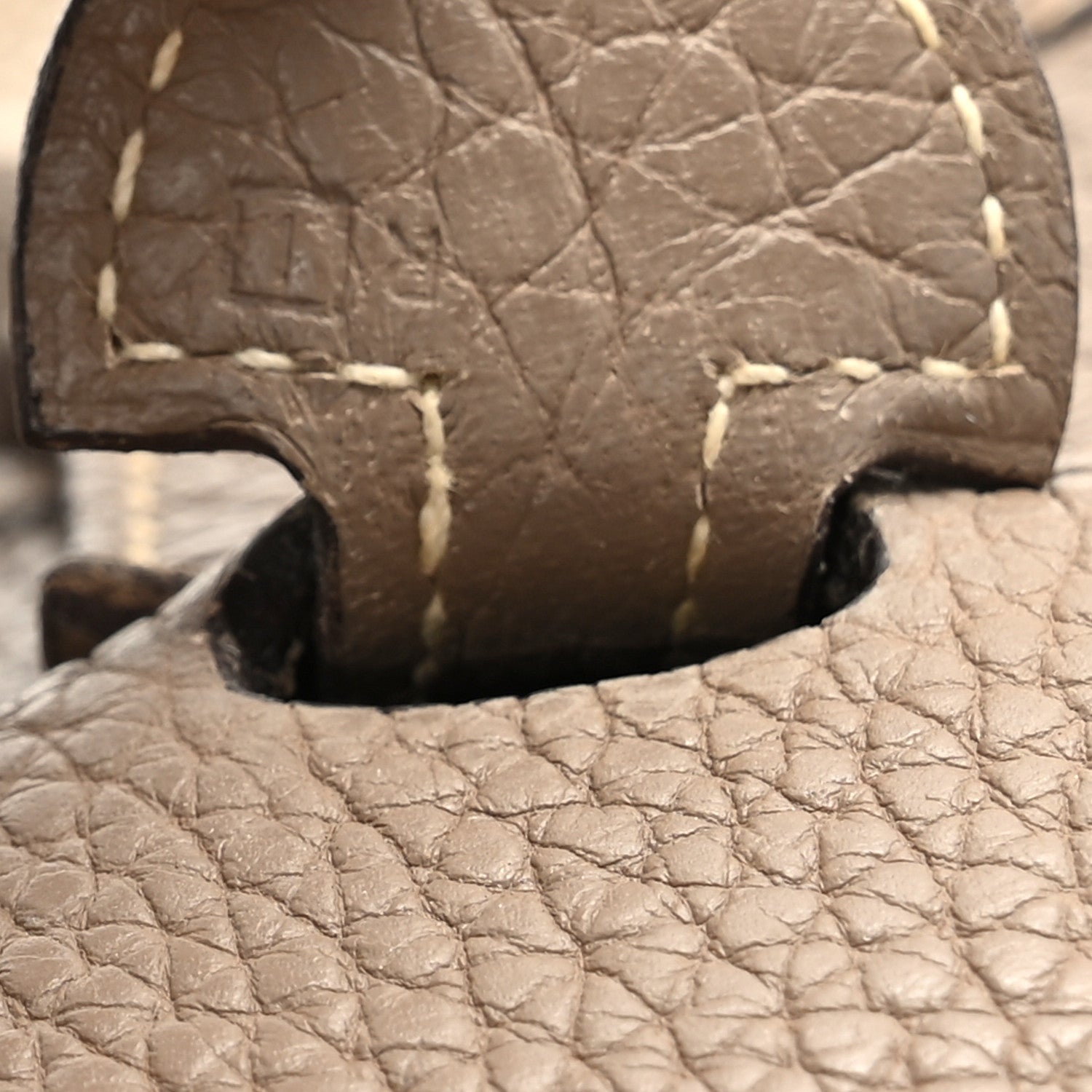 Hermes Taurillon Clemence Evelyne PM Etoupe 7 of 9