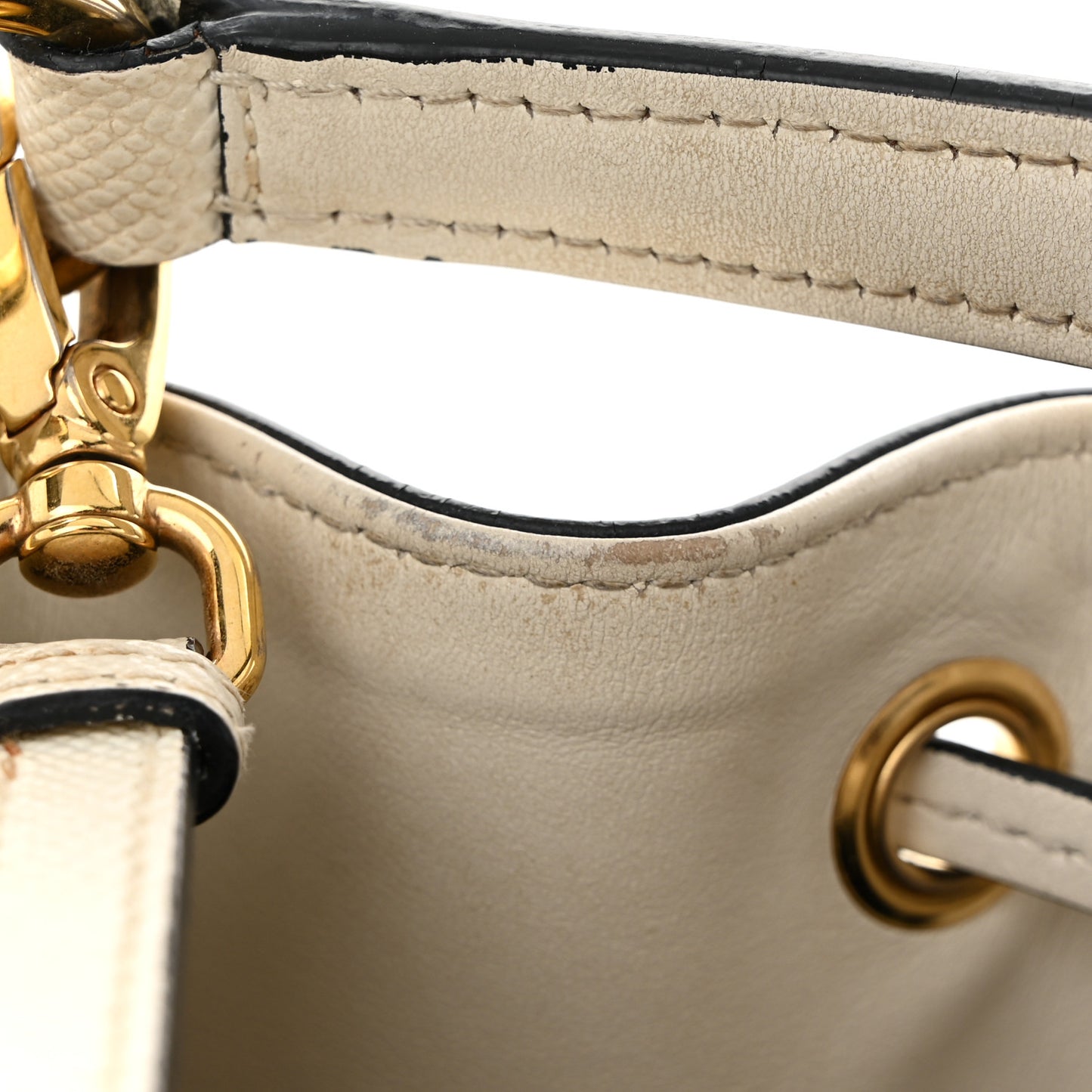 Saffiano Bucket Bag White