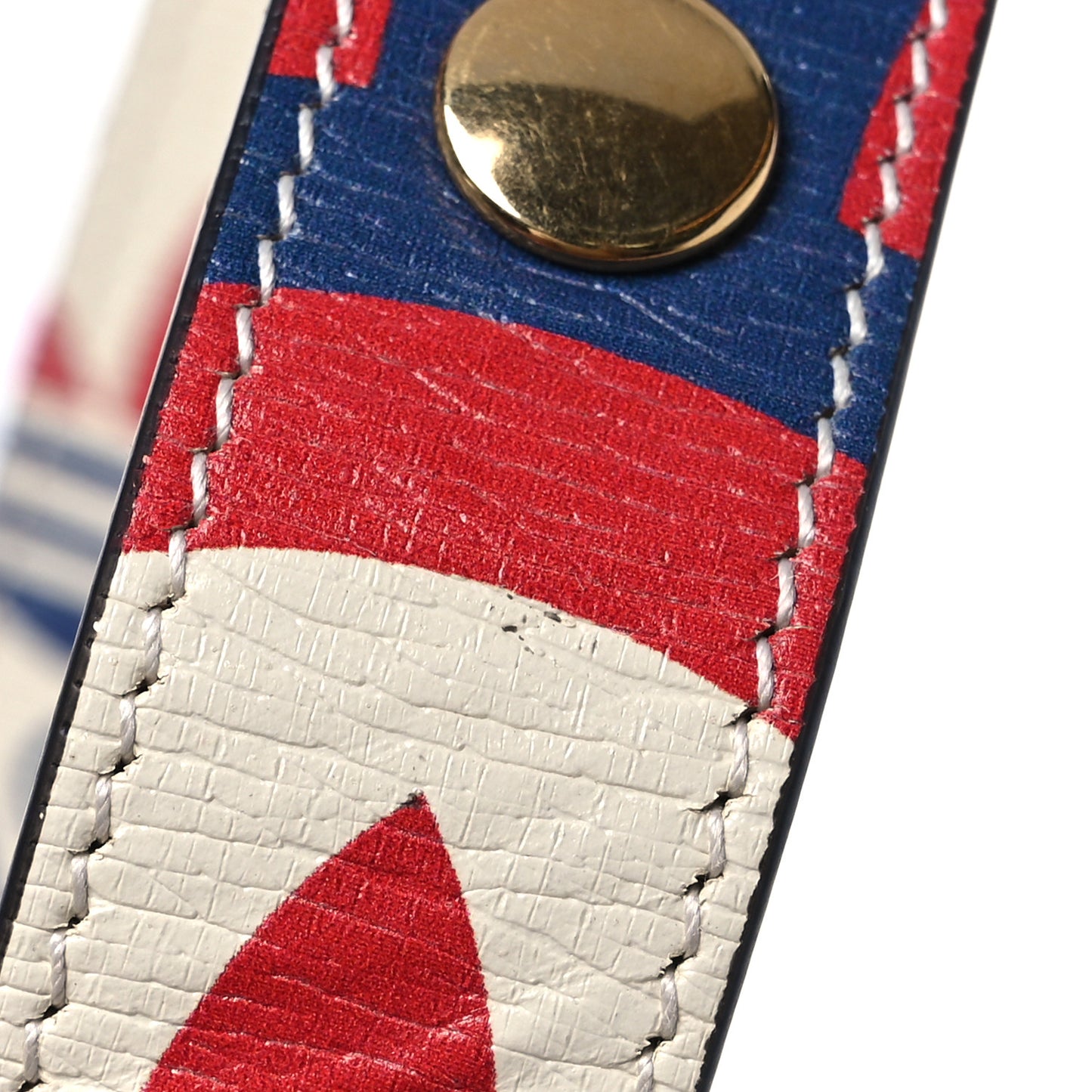 X ADIDAS Shangai Calfskin Web Trefoil Interlocking G Small Horsebit 1955 Shoulder Bag Red White Blue