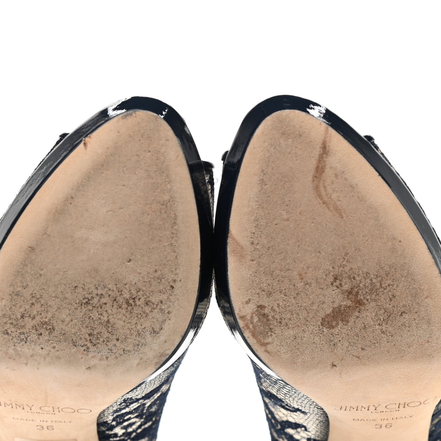 Lace Patent Luna Peep Toe Pump 36 Black
