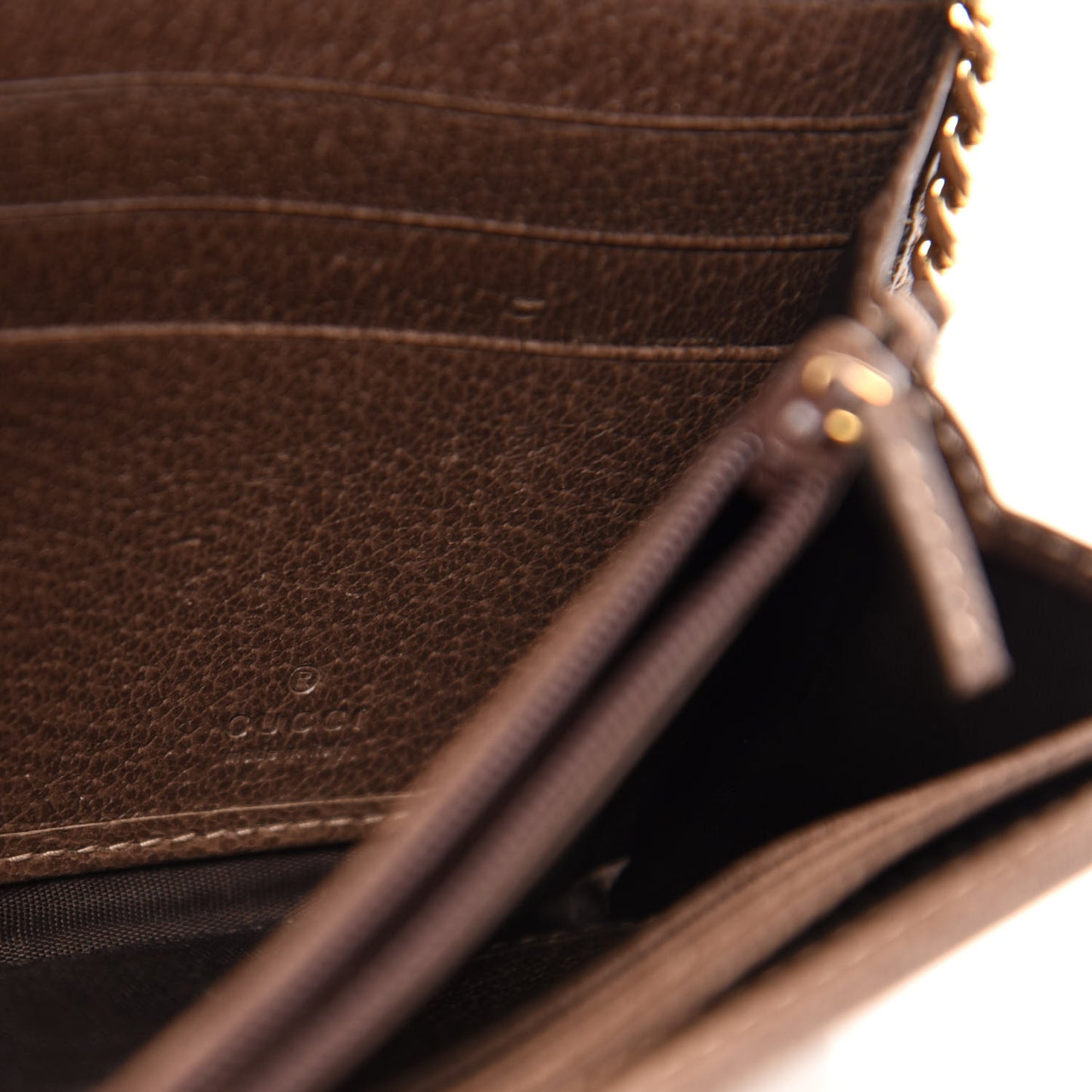 GG Supreme Monogram Web Ophidia Wallet On Chain Brown