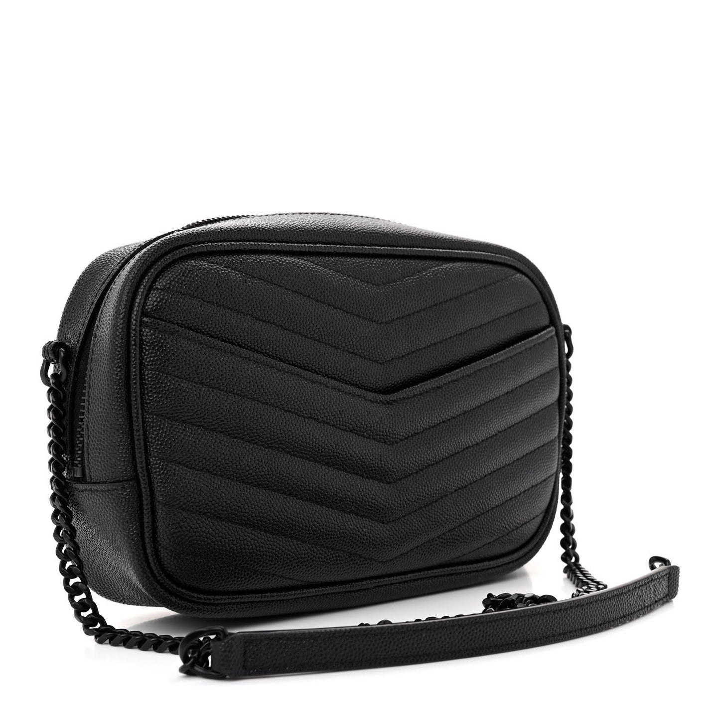 Grain De Poudre Matelasse Monochrome Monogram Mini Lou Camera Bag Black