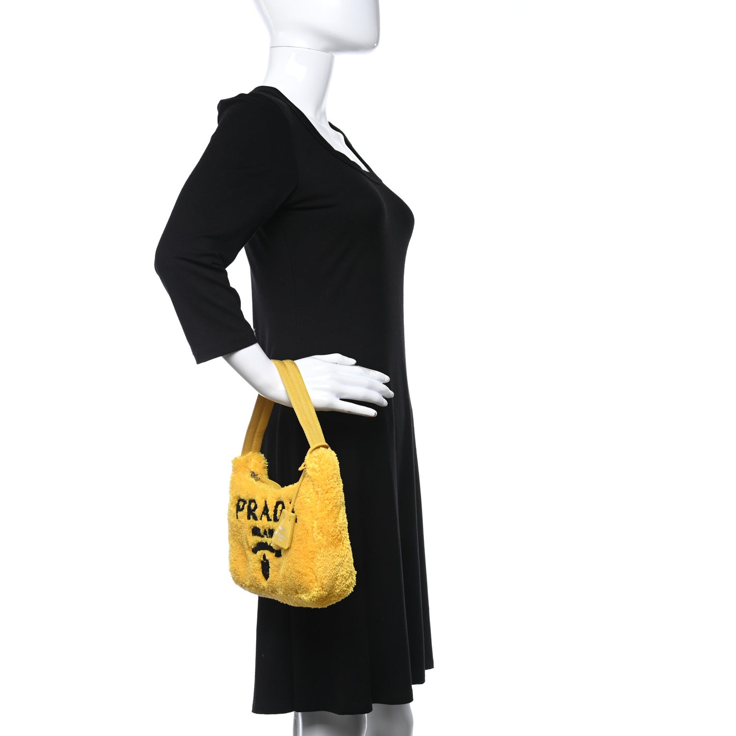 Terry Cloth Mini Re-Edition 2000 Bag Giallo Black