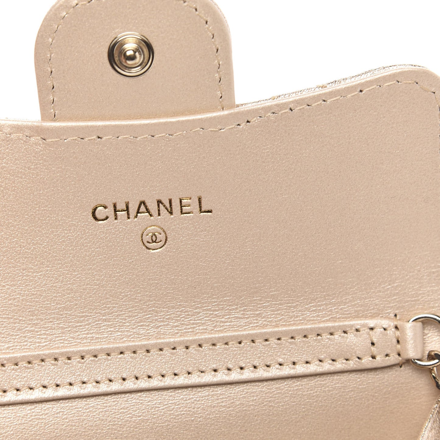 Metallic Lambskin Quilted Flap Chain Waist Bag Gold