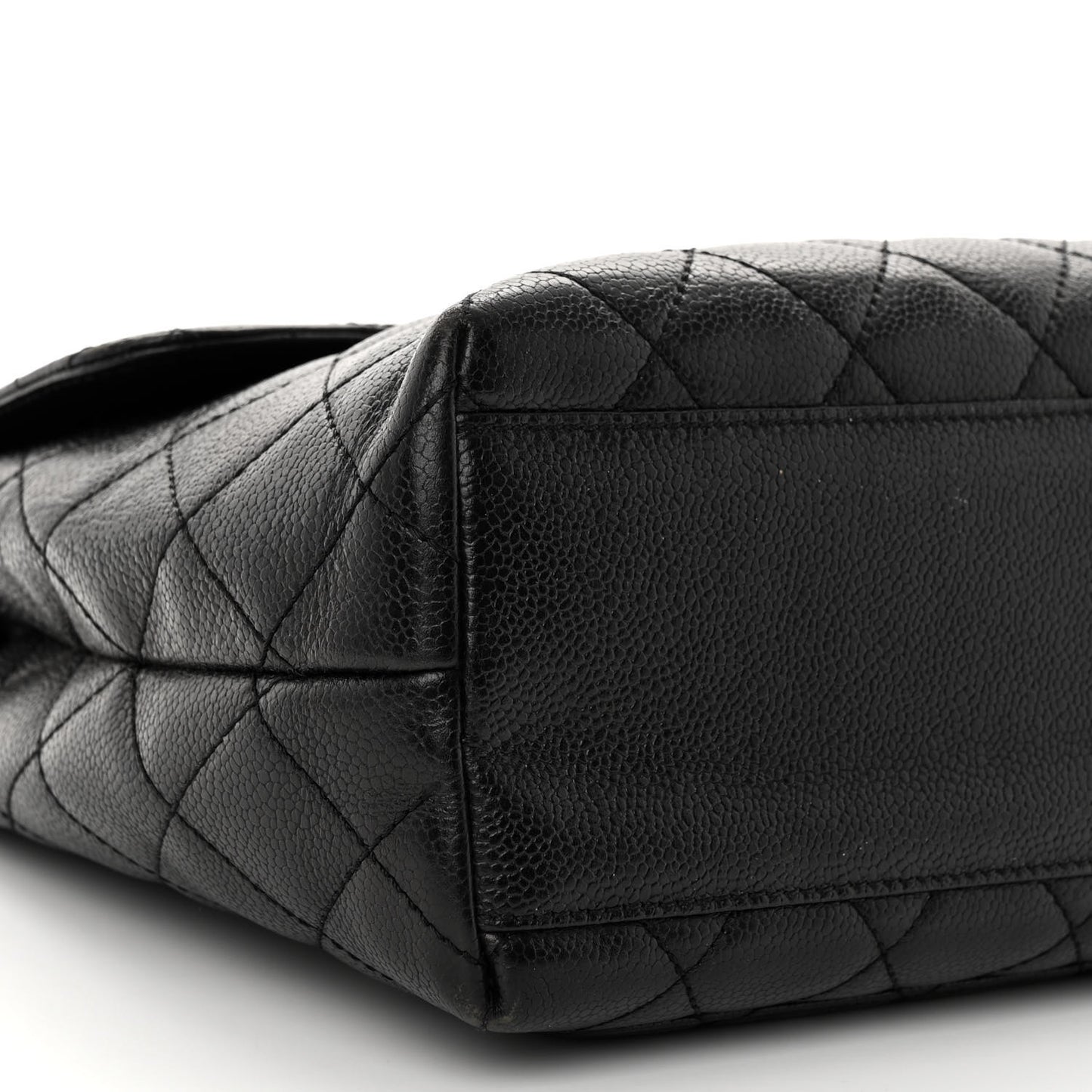 Caviar Quilted Jumbo Kelly Flap Black