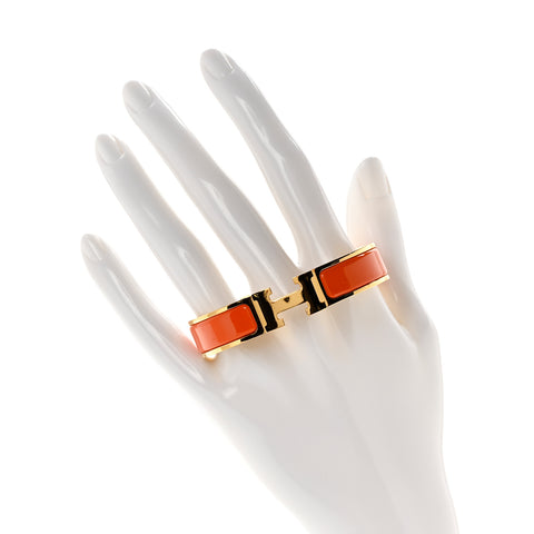 Enamel Narrow Clic Clac H Bracelet PM Orange