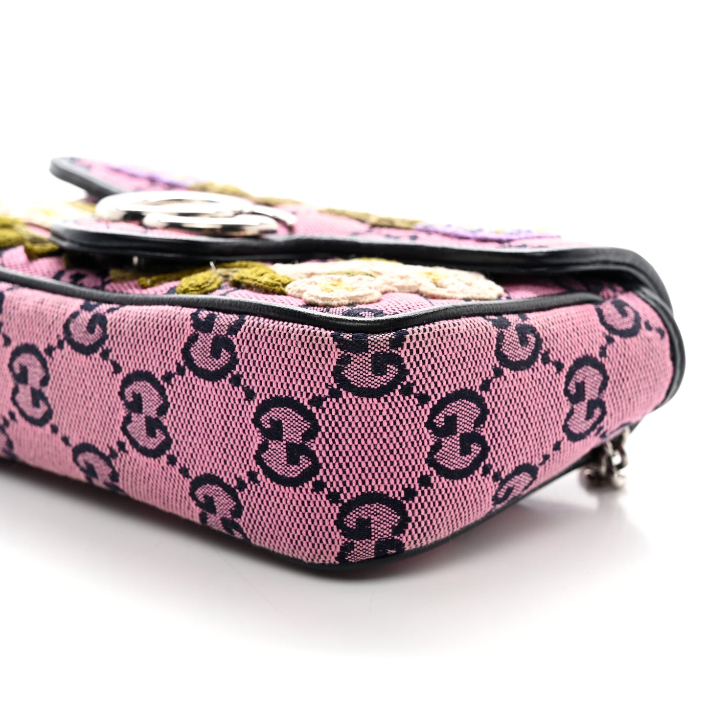 Monogram Multicolor Matelasse Diagonal Floral Embroidered Super Mini GG Marmont Shoulder Bag Pink Blue Ivory Green Lilac