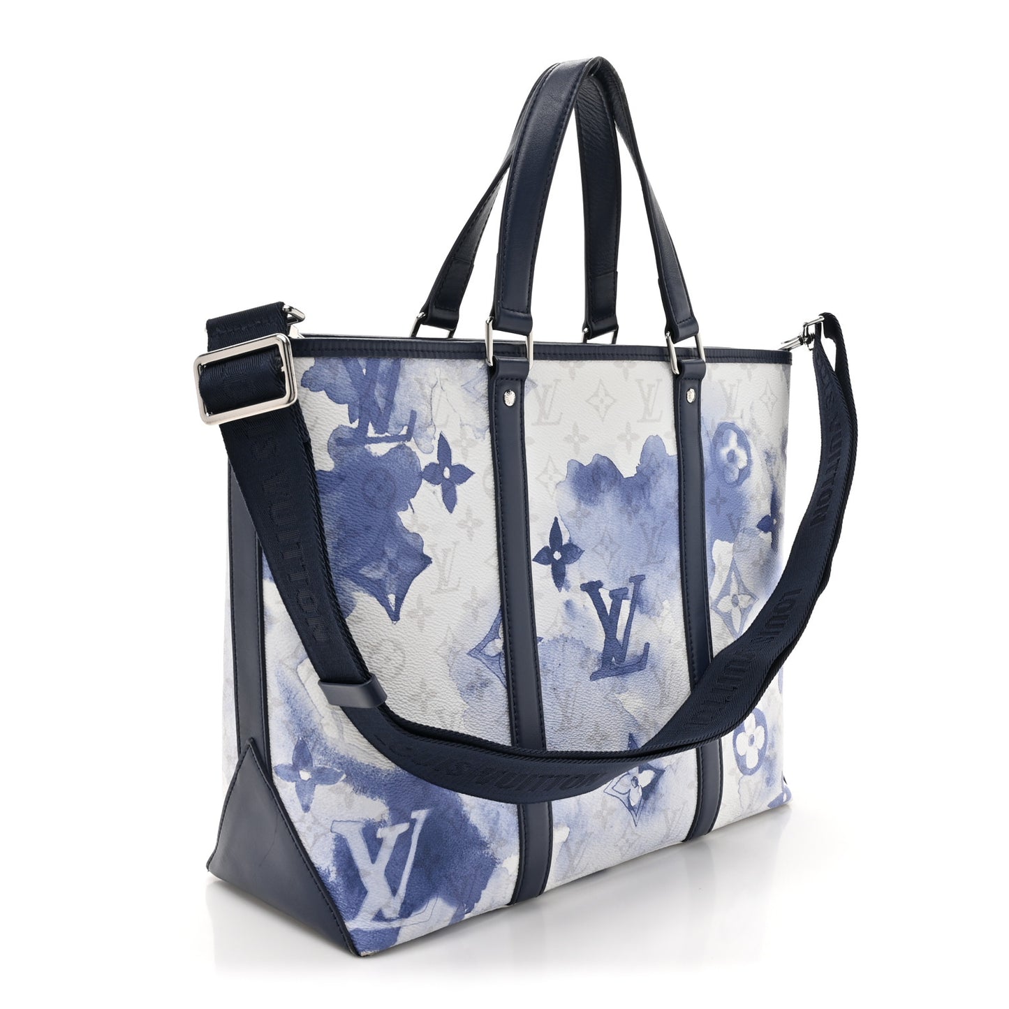 Monogram Watercolor New Tote PM Blue