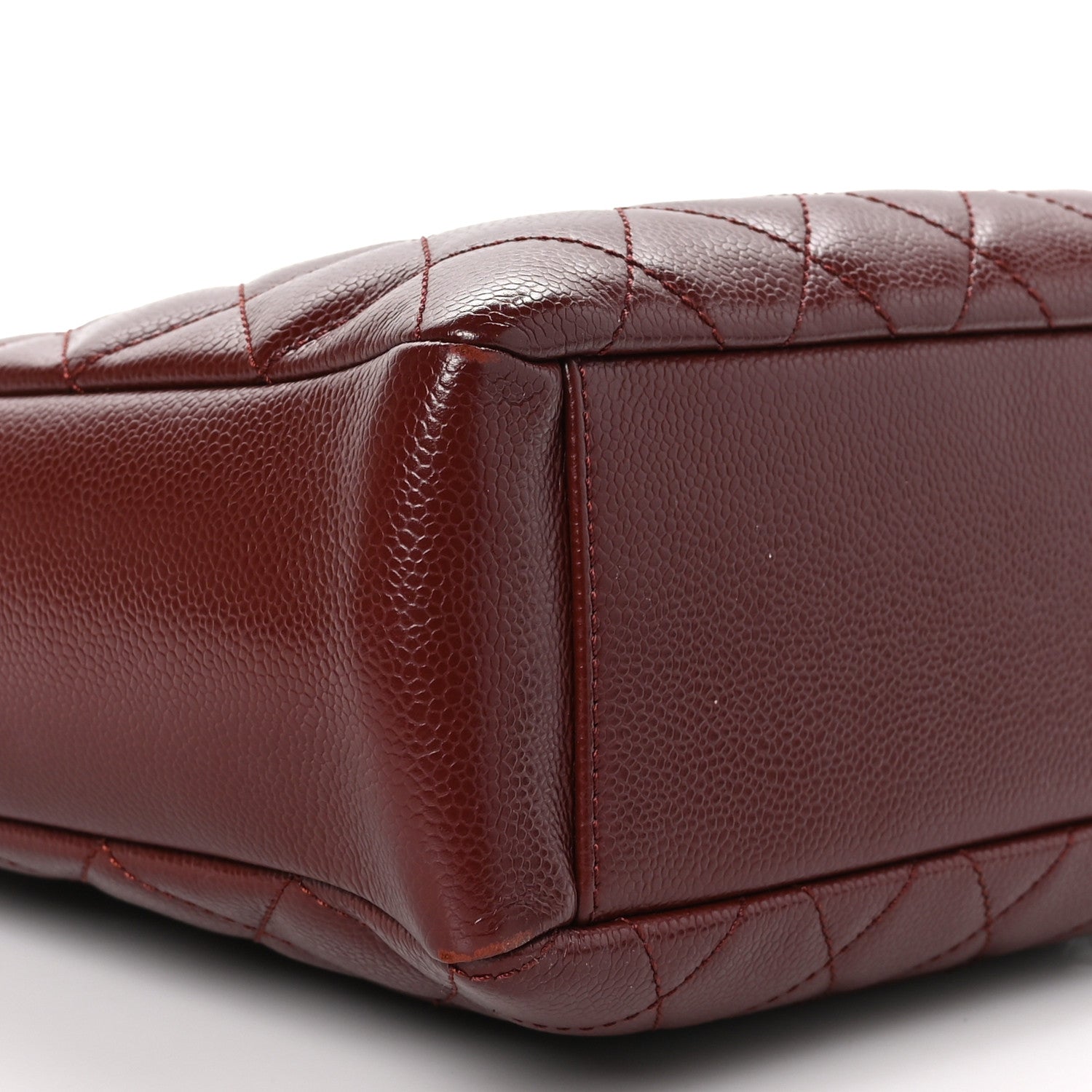 Chanel Caviar Quilted Petit Shopping Tote PST Burgundy 9 of 11