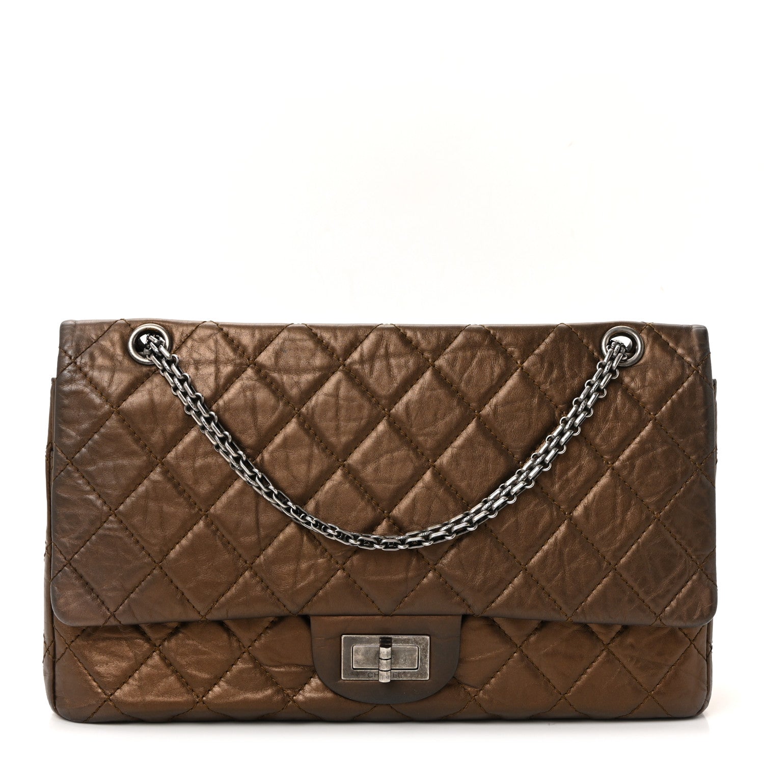 【ママン2121様】レ シーニュ ドゥ シャネル #997 Chanel Metallic Aged Calfskin Quilted 2.55 Reissue 227 Flap Bronze