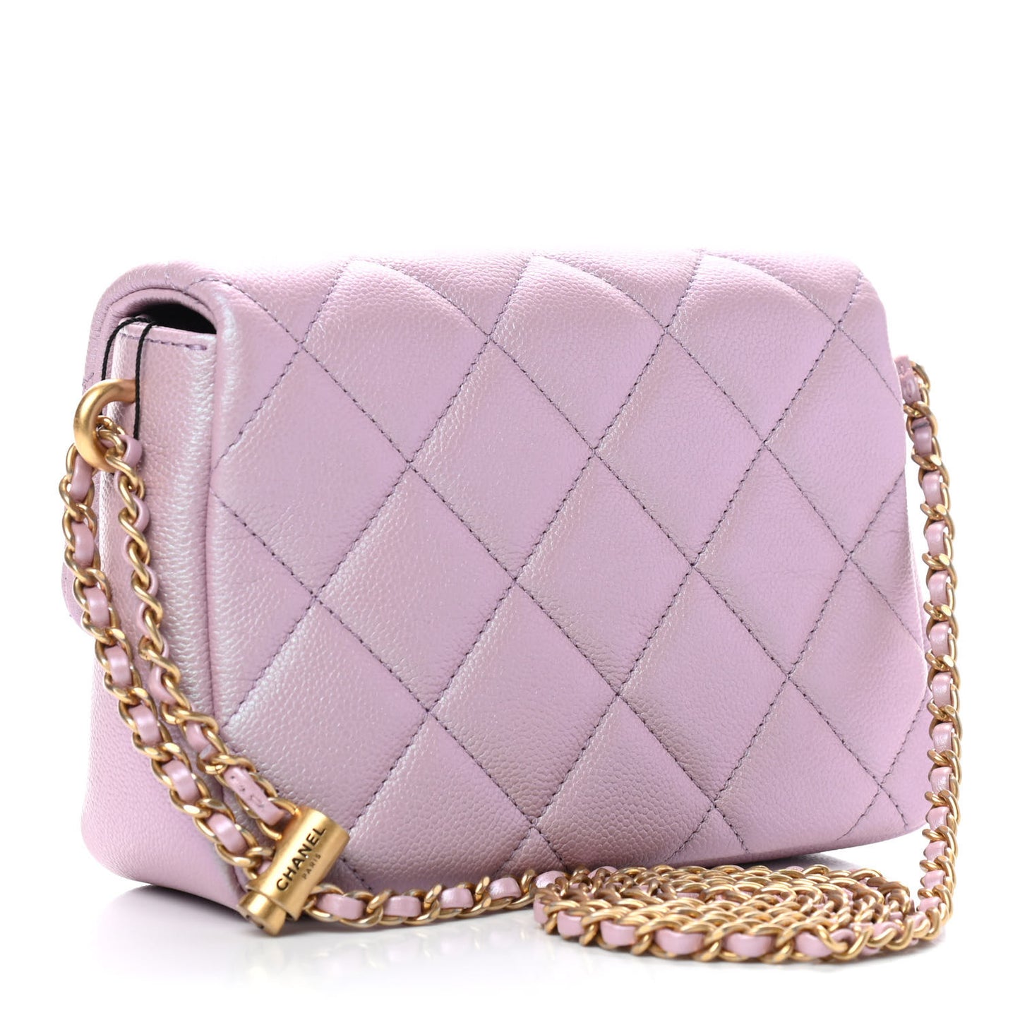 Iridescent Caviar Quilted Mini My Perfect Flap Pink