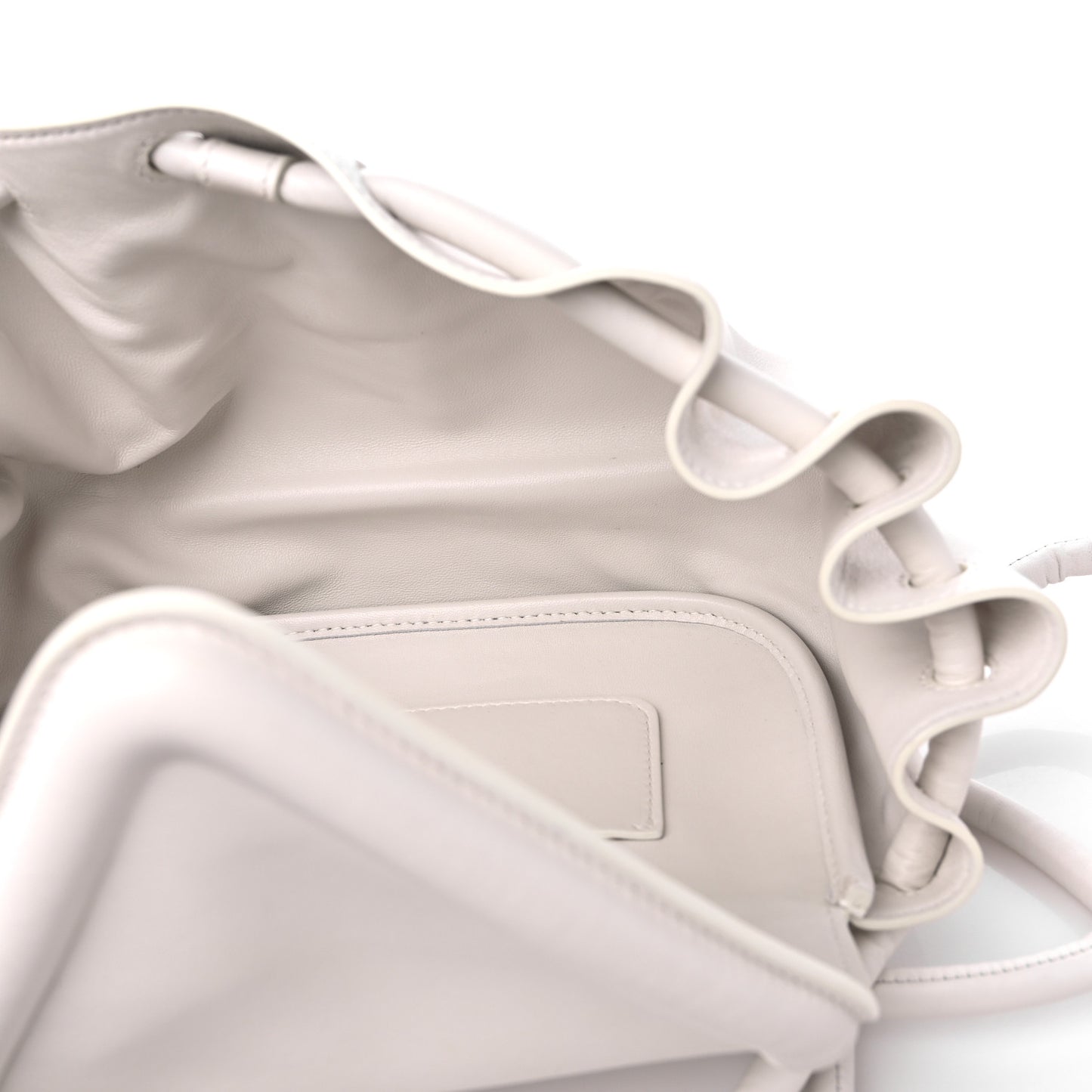 Lambskin Small Beak Triangle Flap Shoulder Bag Chalk