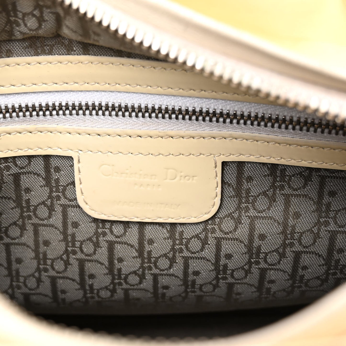 Patent Cannage Medium Lady Dior Beige