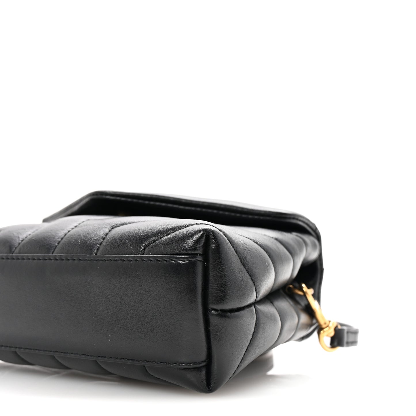 Calfskin Y Quilted Monogram Toy Loulou Crossbody Bag Black