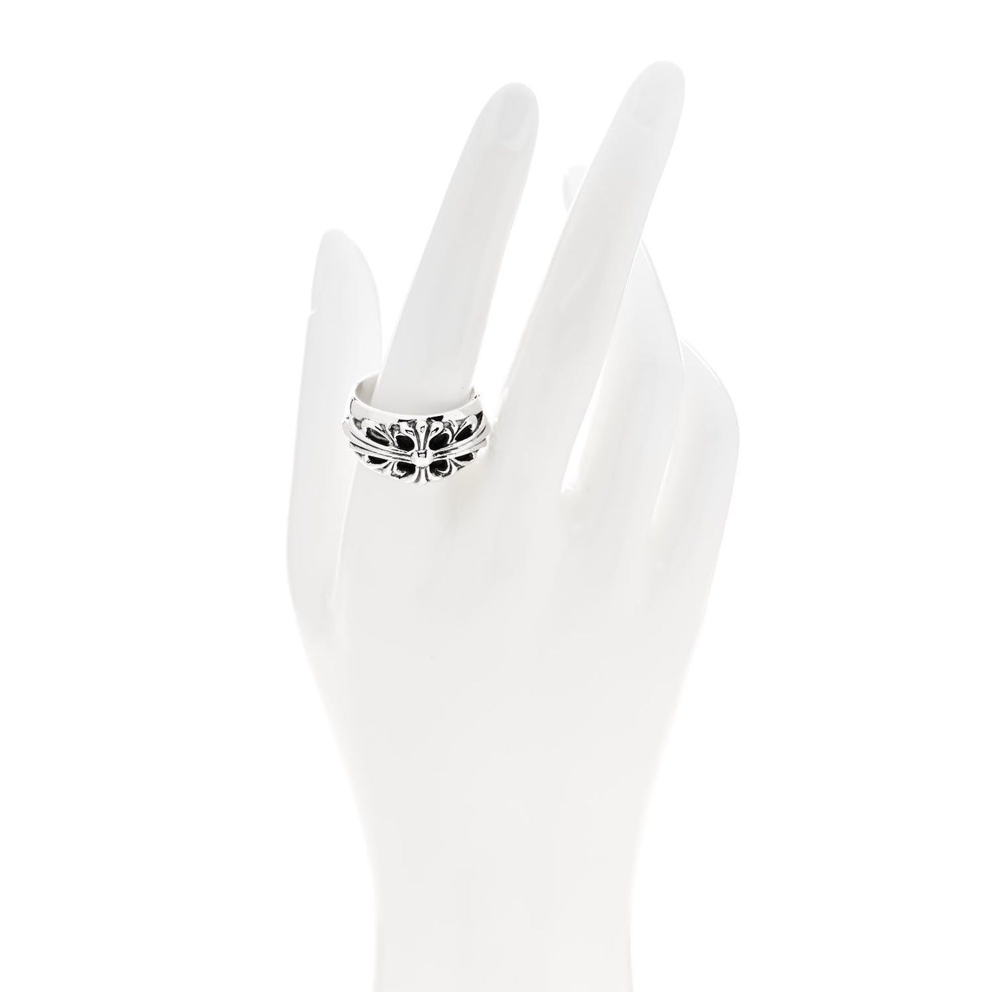 Sterling Silver Floral Cross Ring 61 9.75
