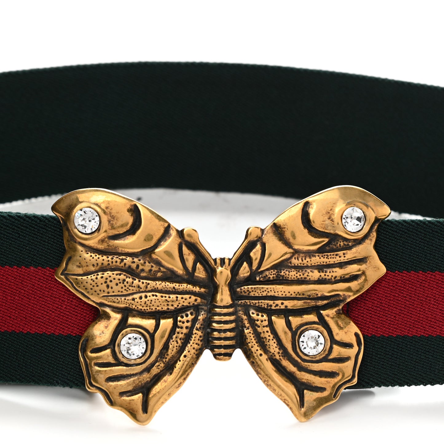 Nylon Web Embellished Butterfly Belt 80 32 Red Green