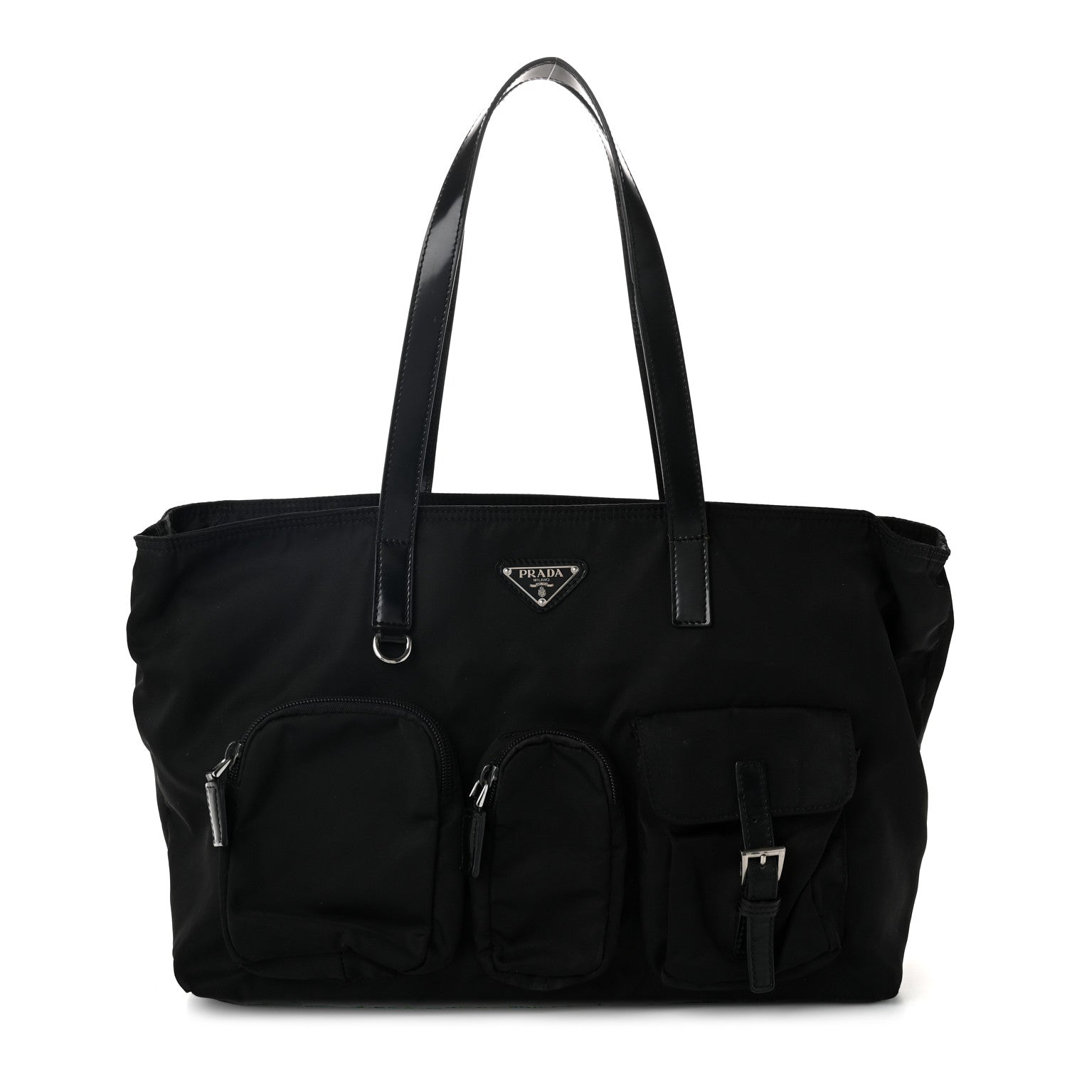 Prada Nylon Front Pockets Tote Black 1884446 – FASHIONPHILE