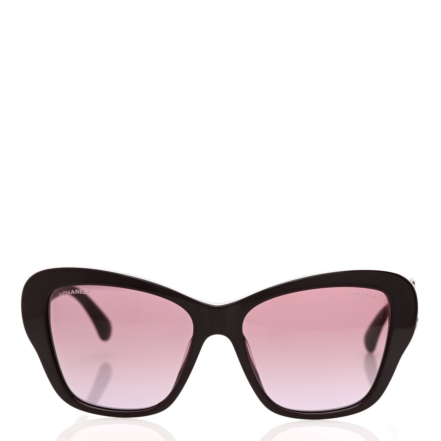 Chanel Acetate Lambskin Crystal Baguette Chain CC Sunglasses 5457-Q-A Burgundy 2 of 9