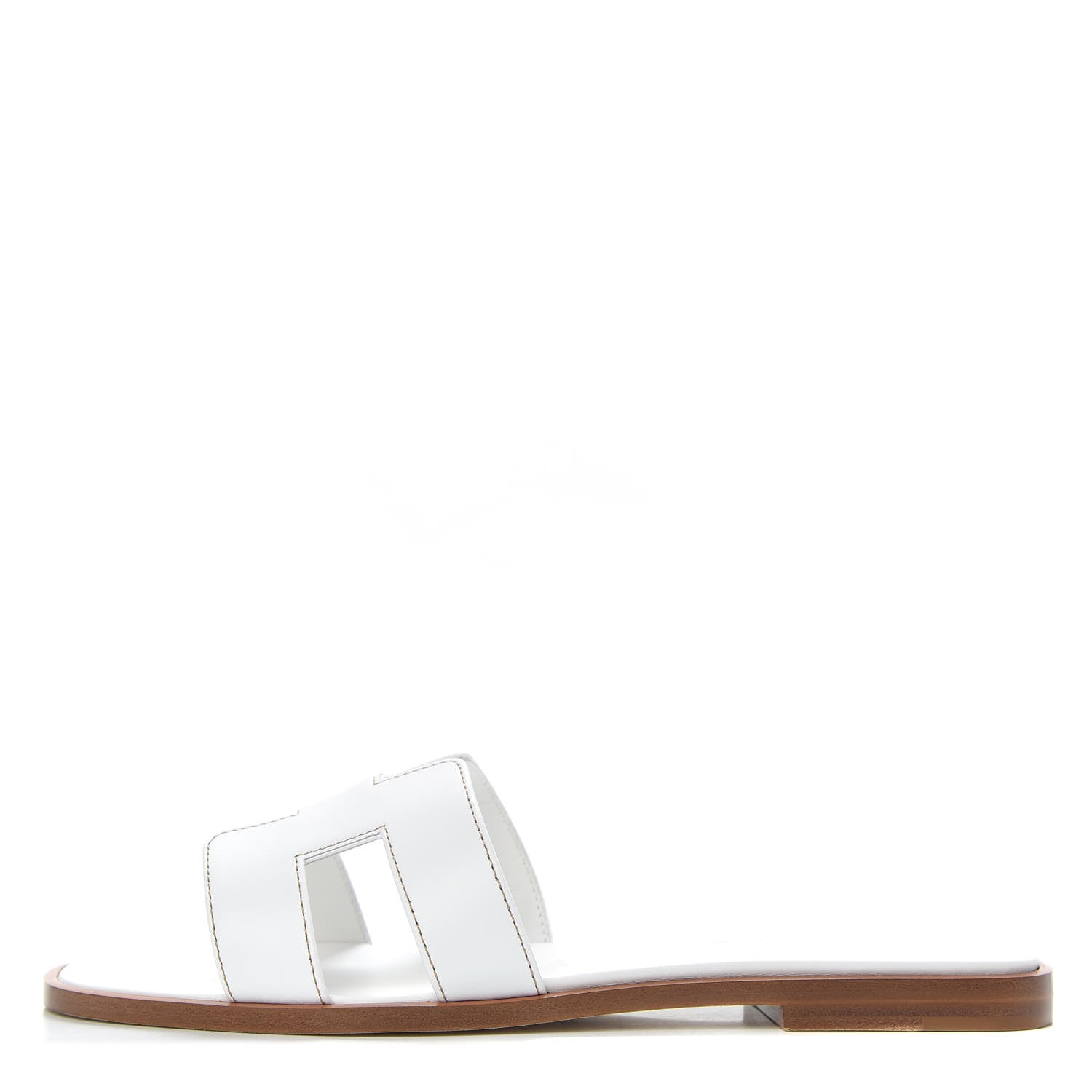 Hermes Box Calfskin Oran Sandals 37 White 1 of 9