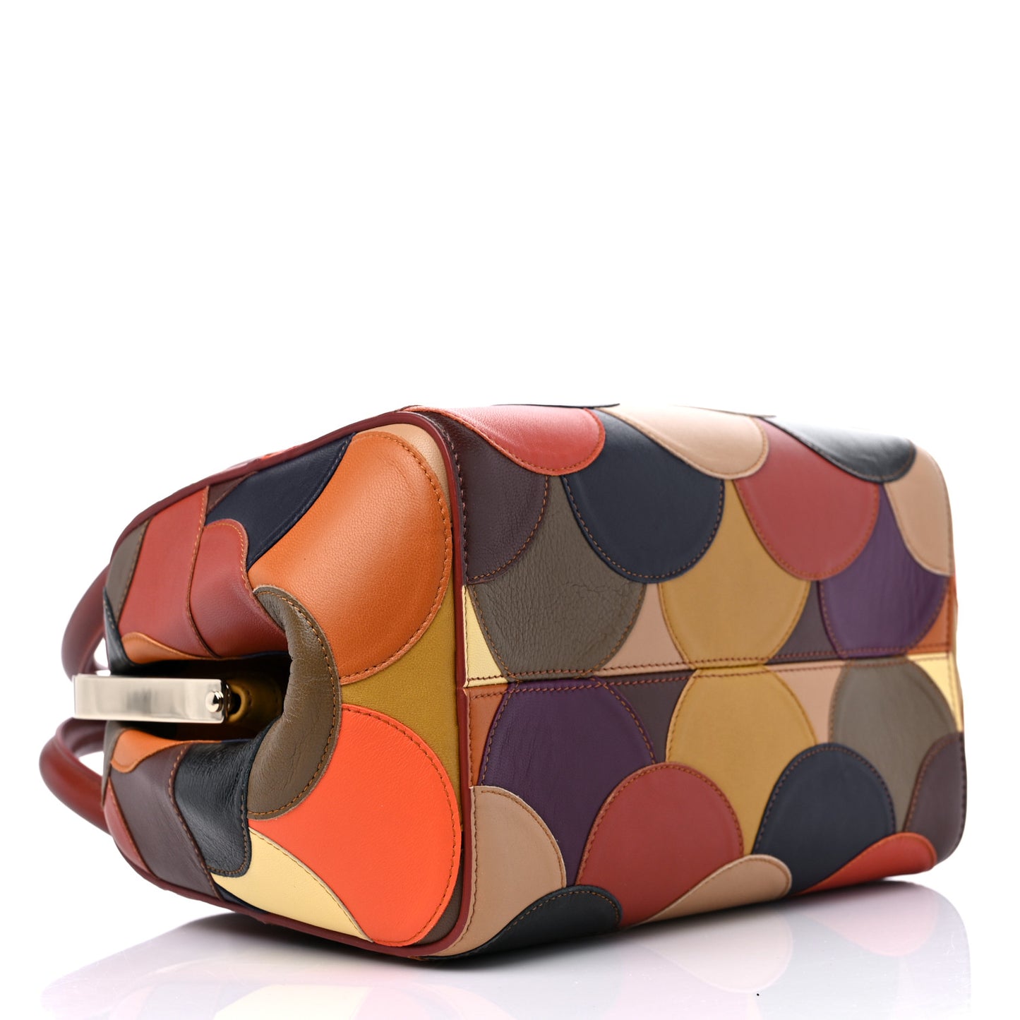 Shiny Calfskin Scalloped Patchwork Medium Joyce Multicolor