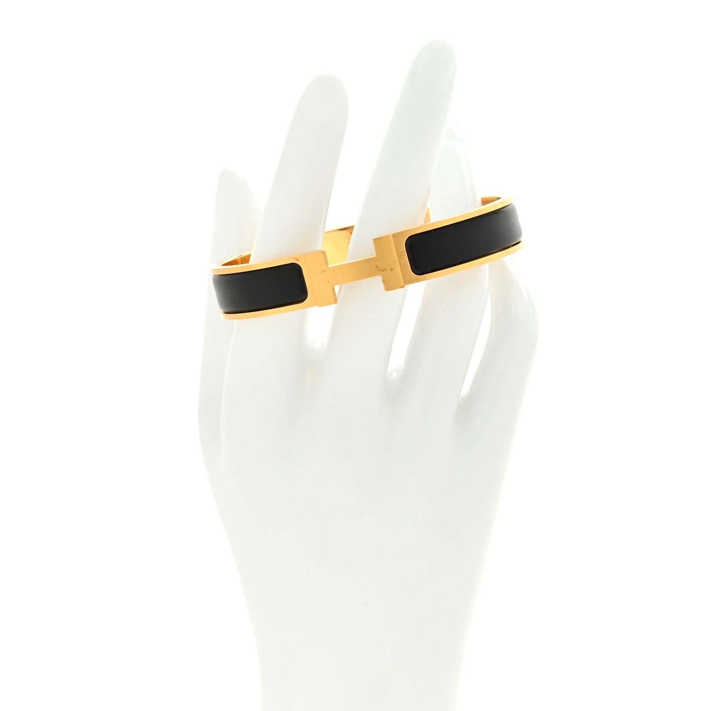 Matte Enamel Narrow Clic Clac HH Bracelet GM Black