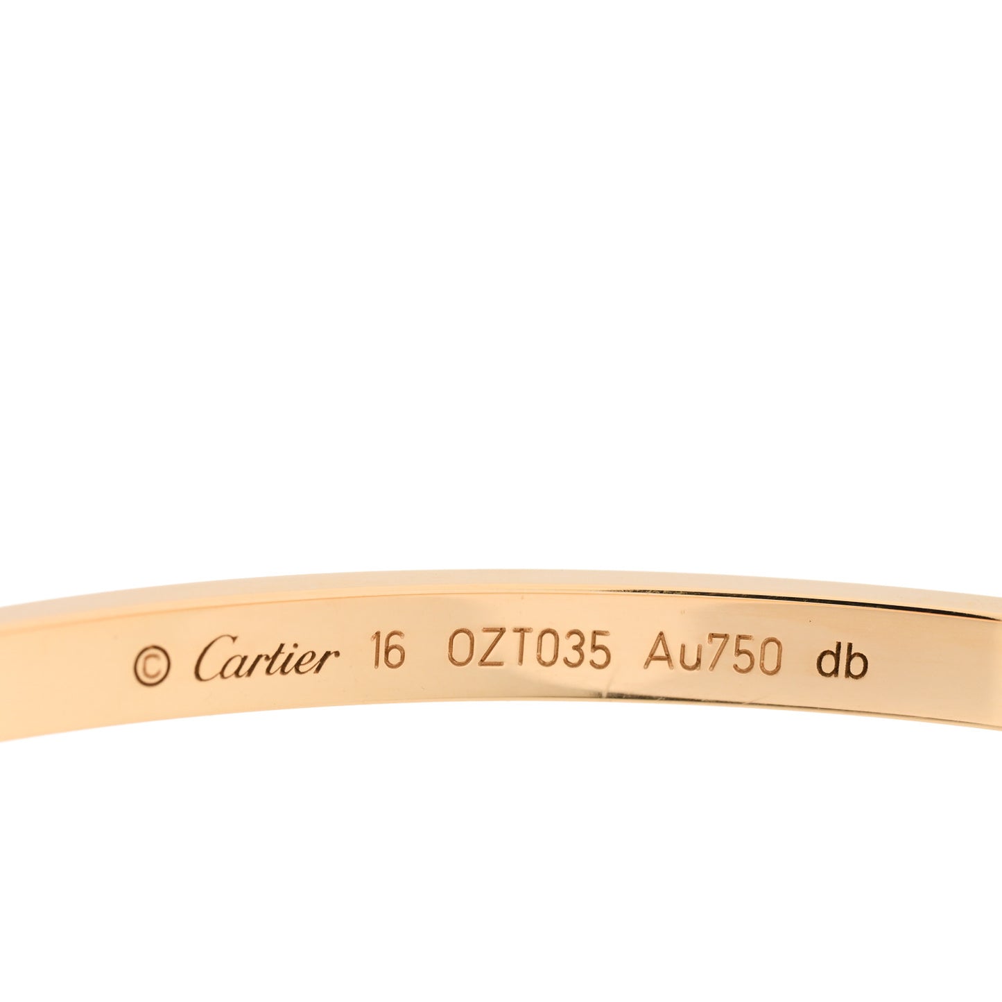 18K Yellow Gold Small LOVE Bracelet 16