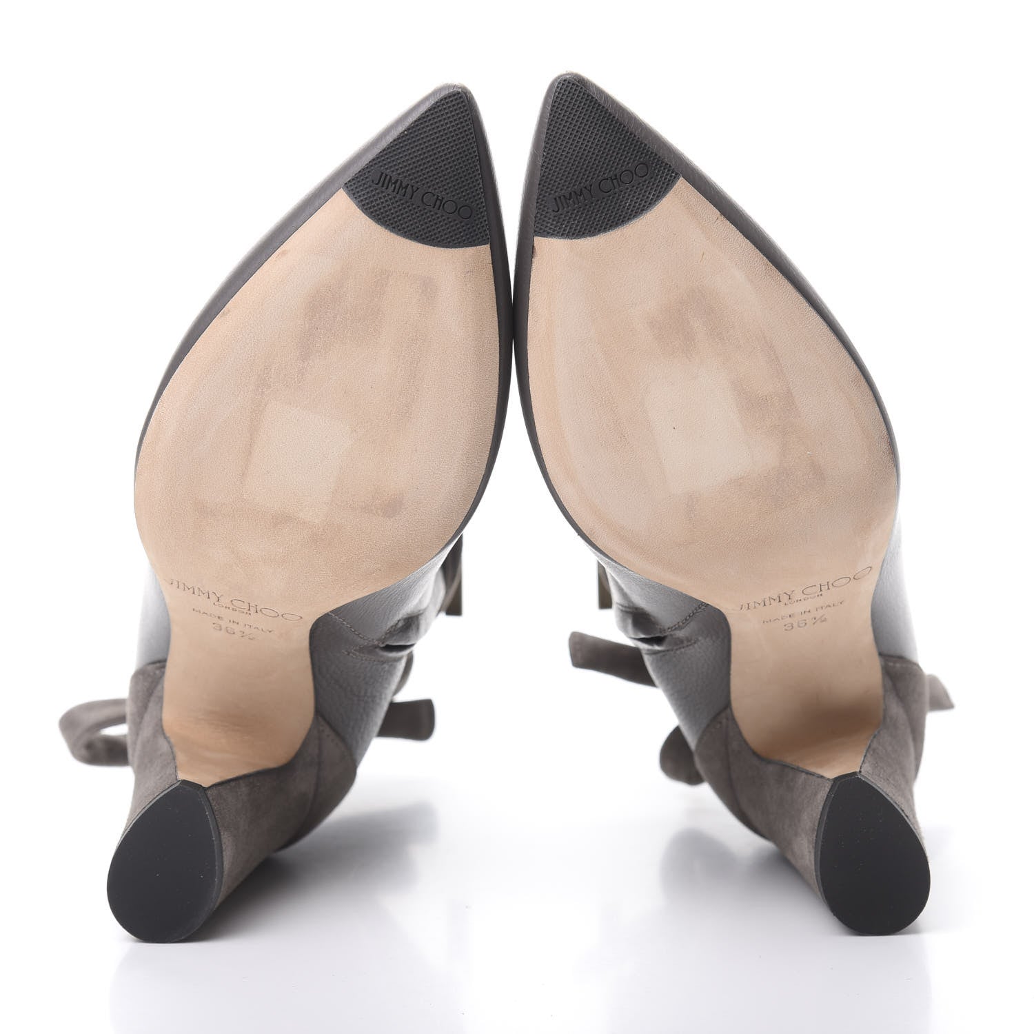 Jimmy Choo Calfskin Suede Henrietta Tie Bootie 36.5 Dark Grey 5 of 10