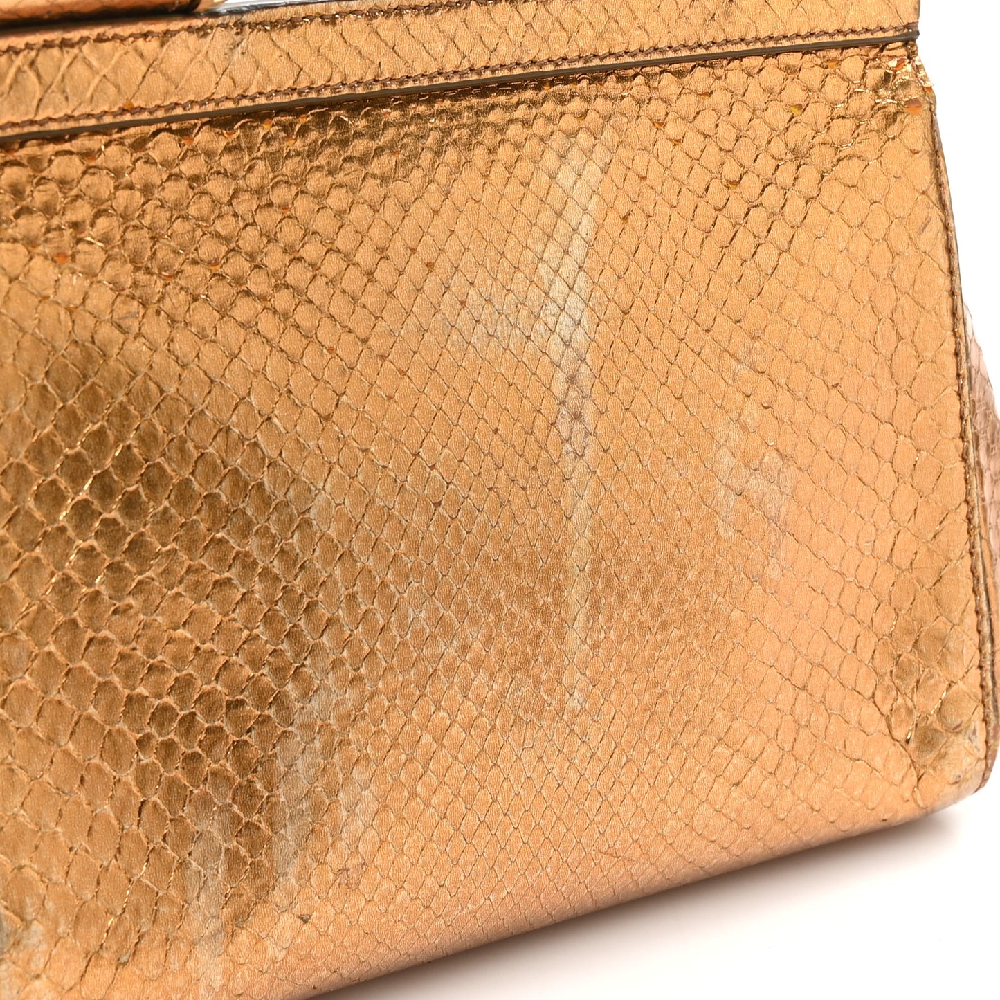 Snakeskin Small Miss Sicily Satchel Gold
