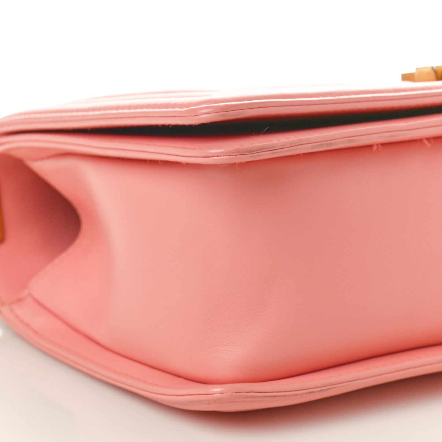 Calfskin Chevron Embroidered Medium Boy By The Sea Flap Pink