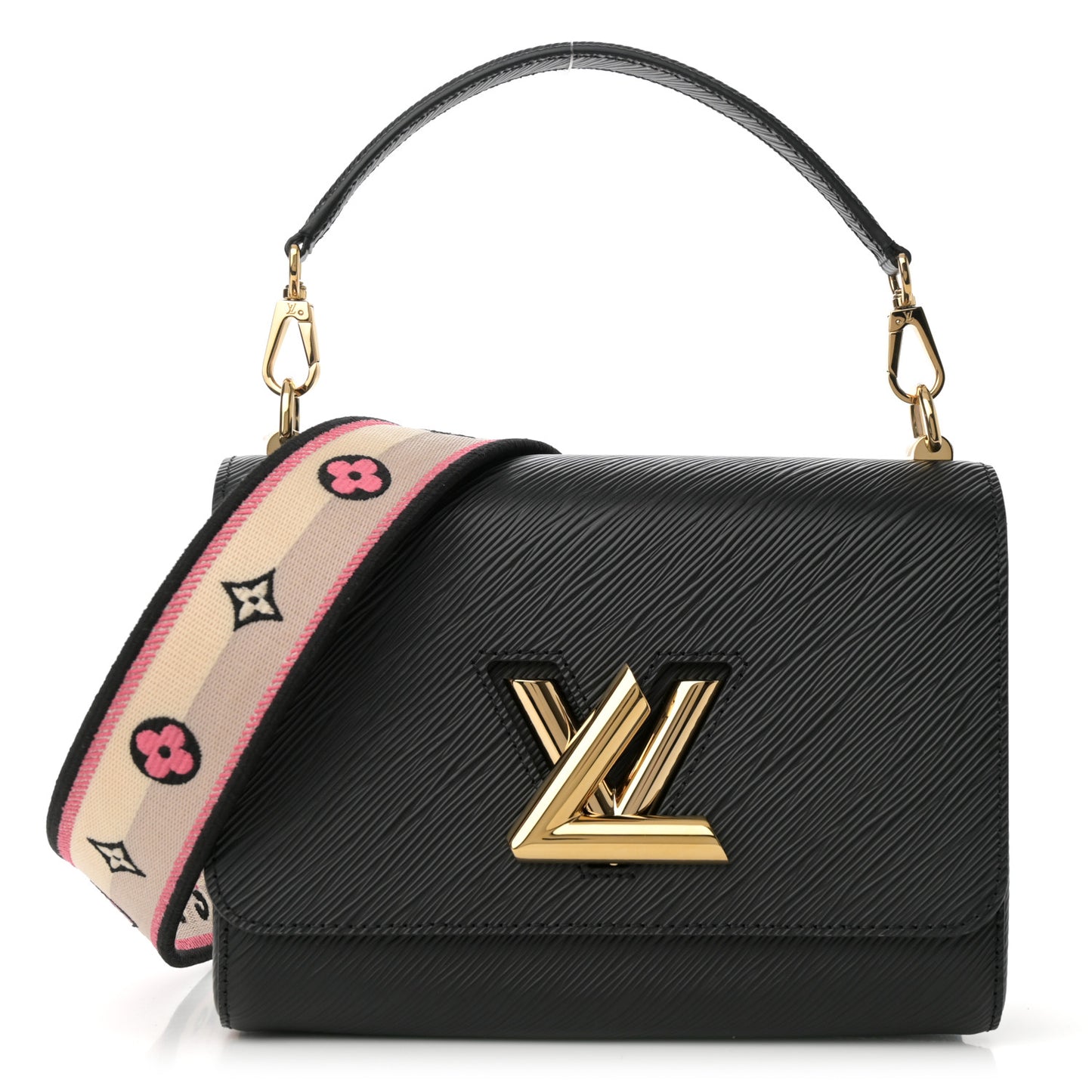 Epi Twist Top Handle Shoulder Bag MM Black